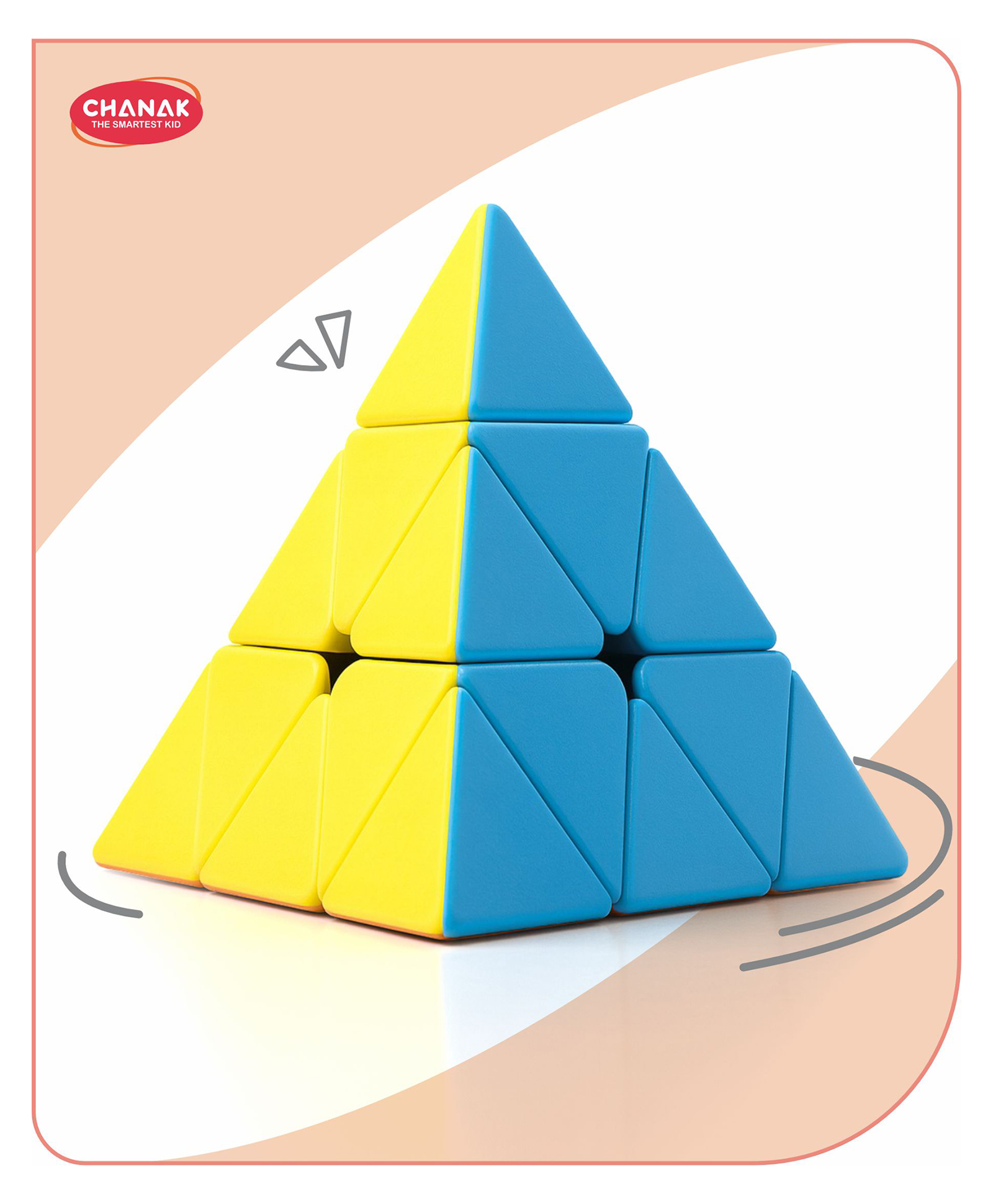 Aditi Toys Speed Pyramid Cube Stickerless Pyramid Cube Triangle Pyraminx Cube BIS Approved - Multicolor-picture-14