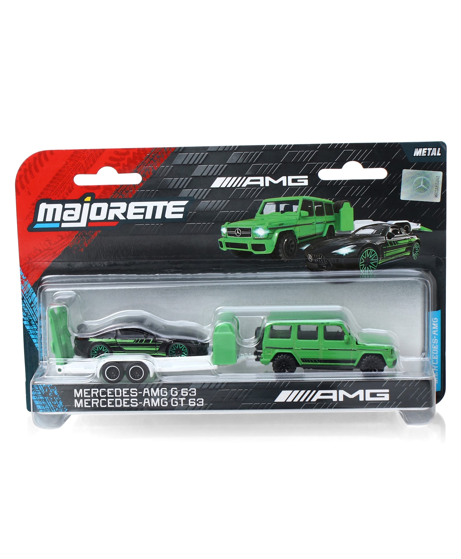 Majorette Mercedes AMG GT 63 Deluxe Die Cast Free Wheel Moving Trailer - Green-image-39