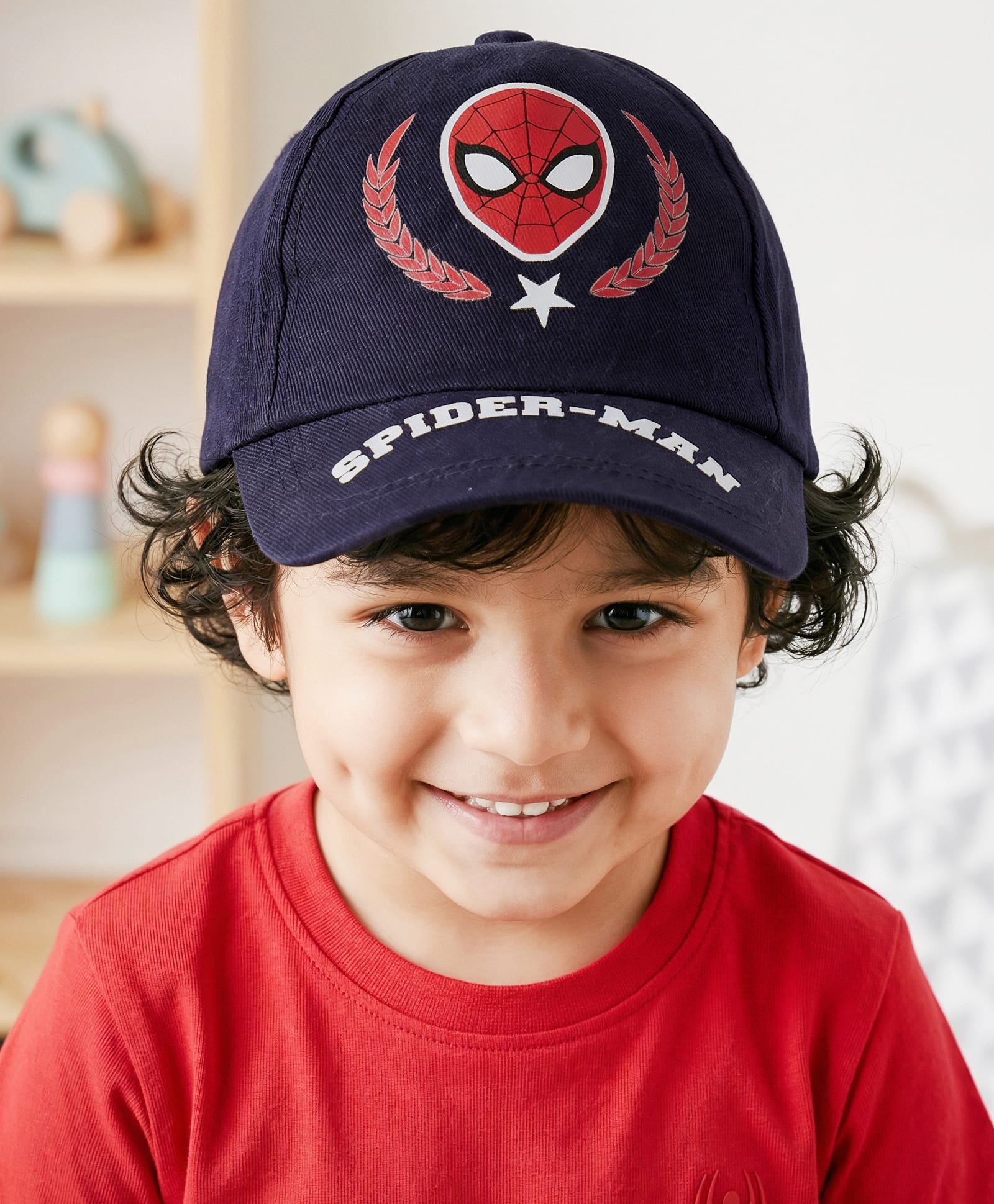 Pine Kids Marvel Cotton Woven Summer Cap With Spider Man Print Navy Blue - Diameter 21 cm-picture-17