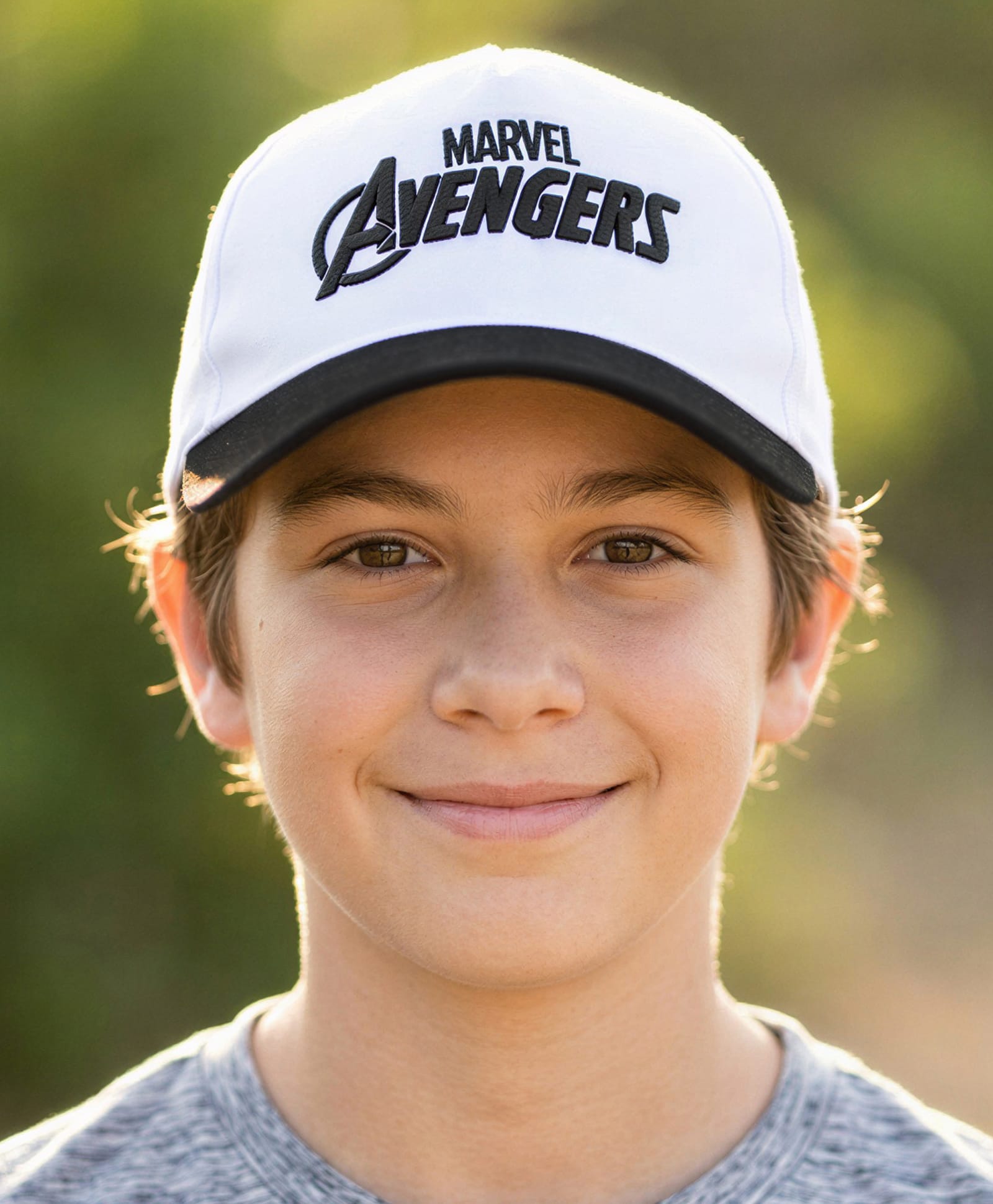 Pine Kids Marvel Cotton Woven Cap With Avenger Graphics - White & Black-image-10