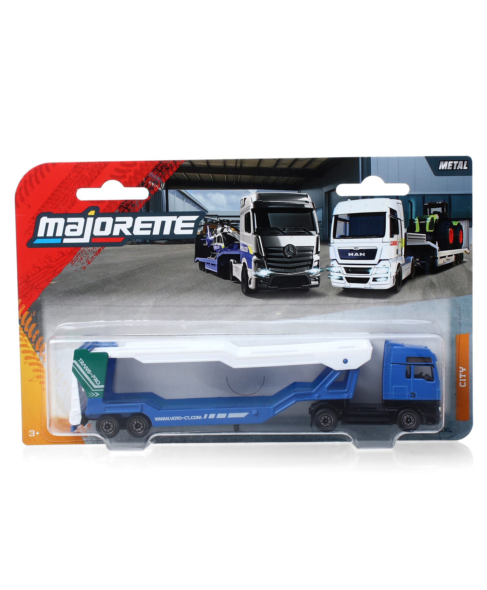 Majorette Man TGX XXl Die Cast Free Wheel Moving City Transporter - Blue & White-image-43