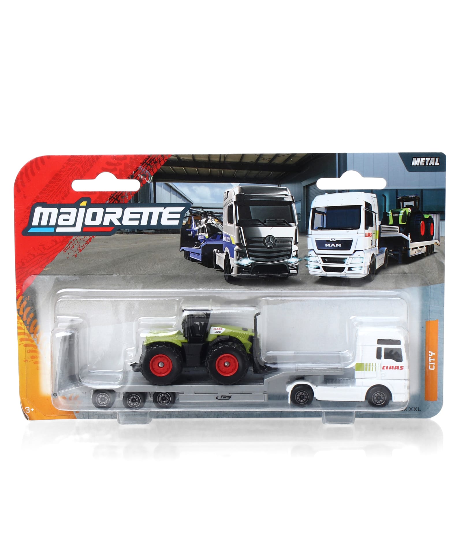 Majorette ManTgx xxl Die Cast Free Wheel Moving City Transporter - White & Grey-image-27