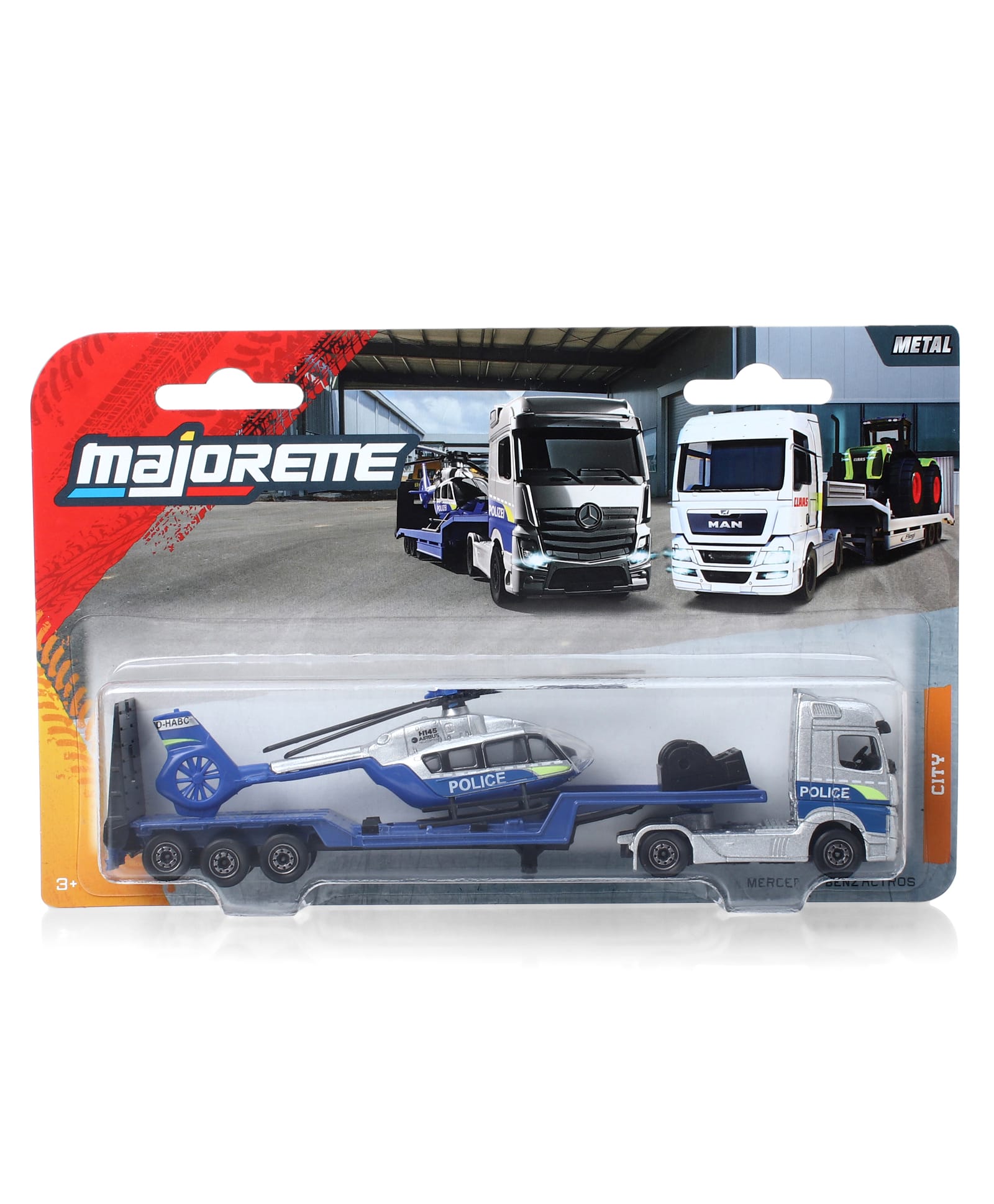Majorette Mercedes-Benz Actros Die Cast Free Wheel Moving City Transporter - Silver & Blue-image-11