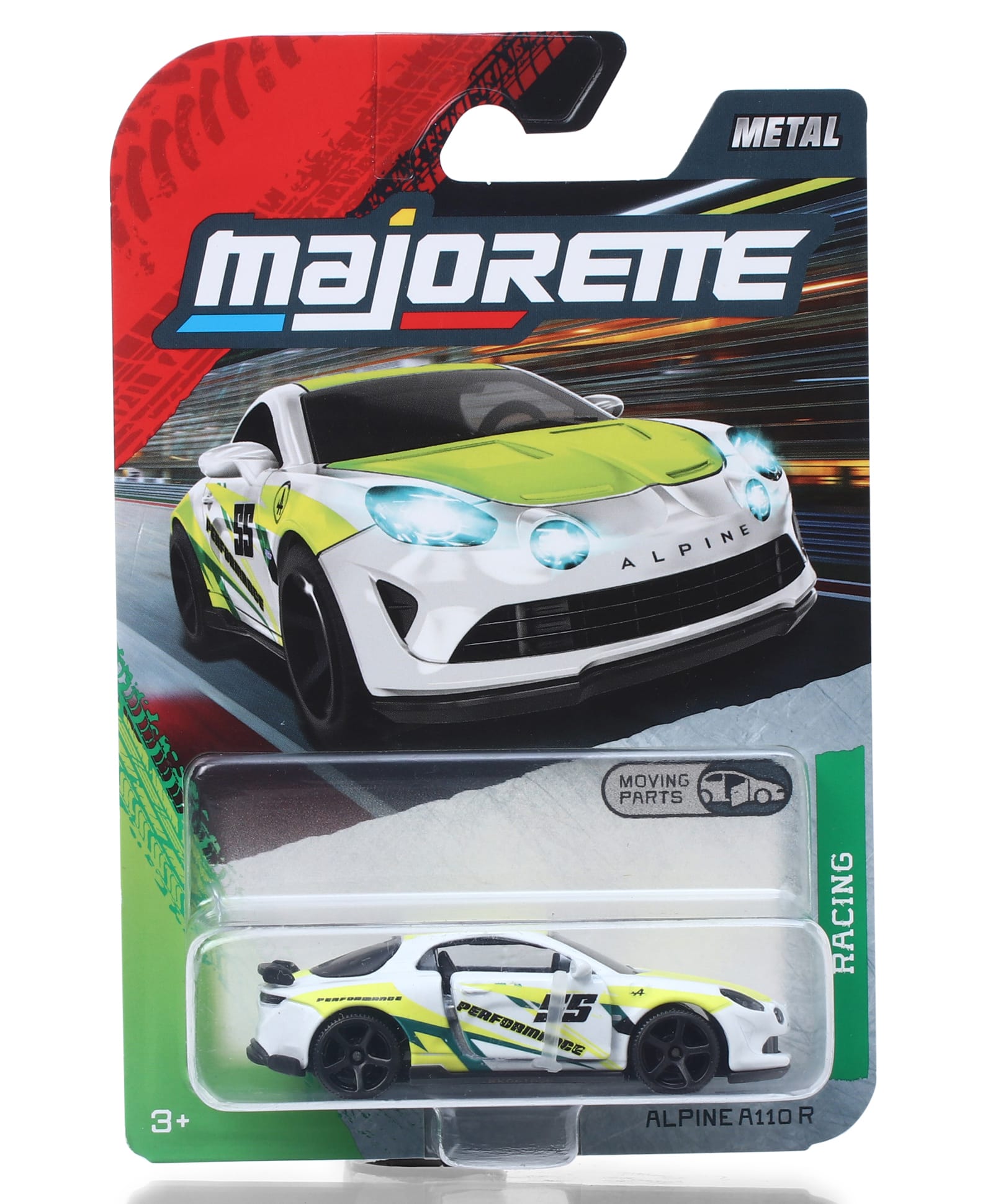 Majorette Alpine A110 R Die Cast Free Wheel Moving Premium Racing Car - White & Yellow-picture-28