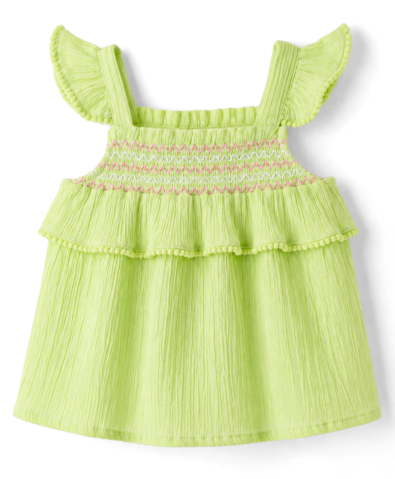 Babyhug Cotton Crepe Woven Top with Smocking Detailing Multi Color 6-9 Months-image-45
