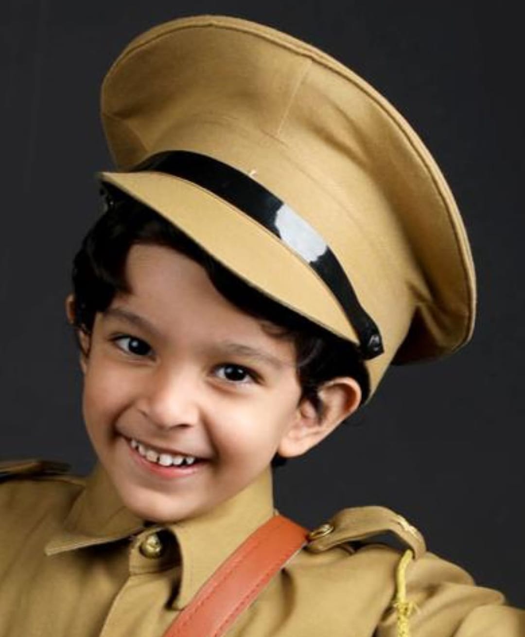 BookMyCostume Synthetic Fancy Dress Accessory Police Inspector & Commissioner Cap - Khaki-image-41