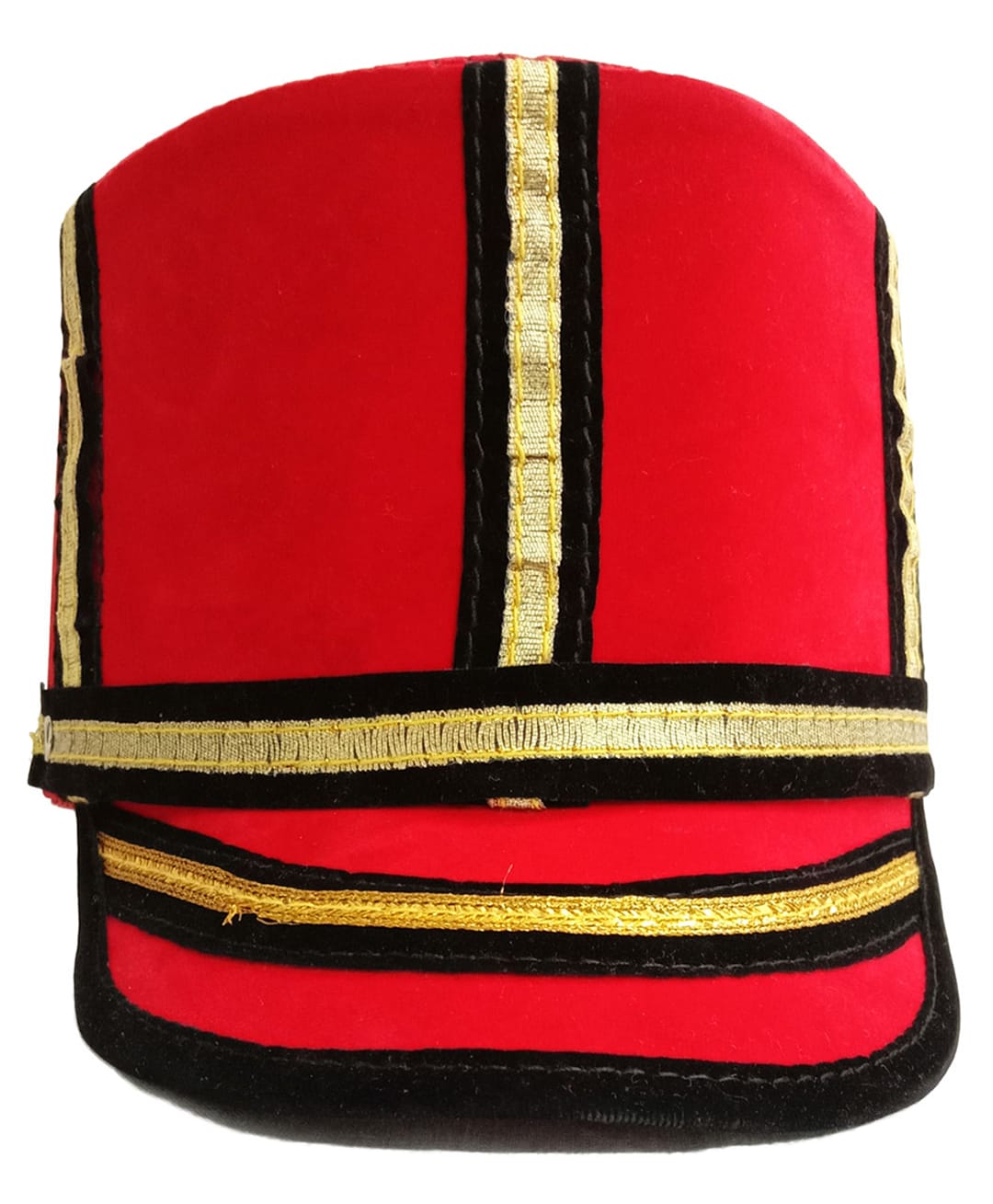 BookMyCostume Synthetic Fancy Dress Accessory British Soldier Sepoy Hat - Red & Black-image-2