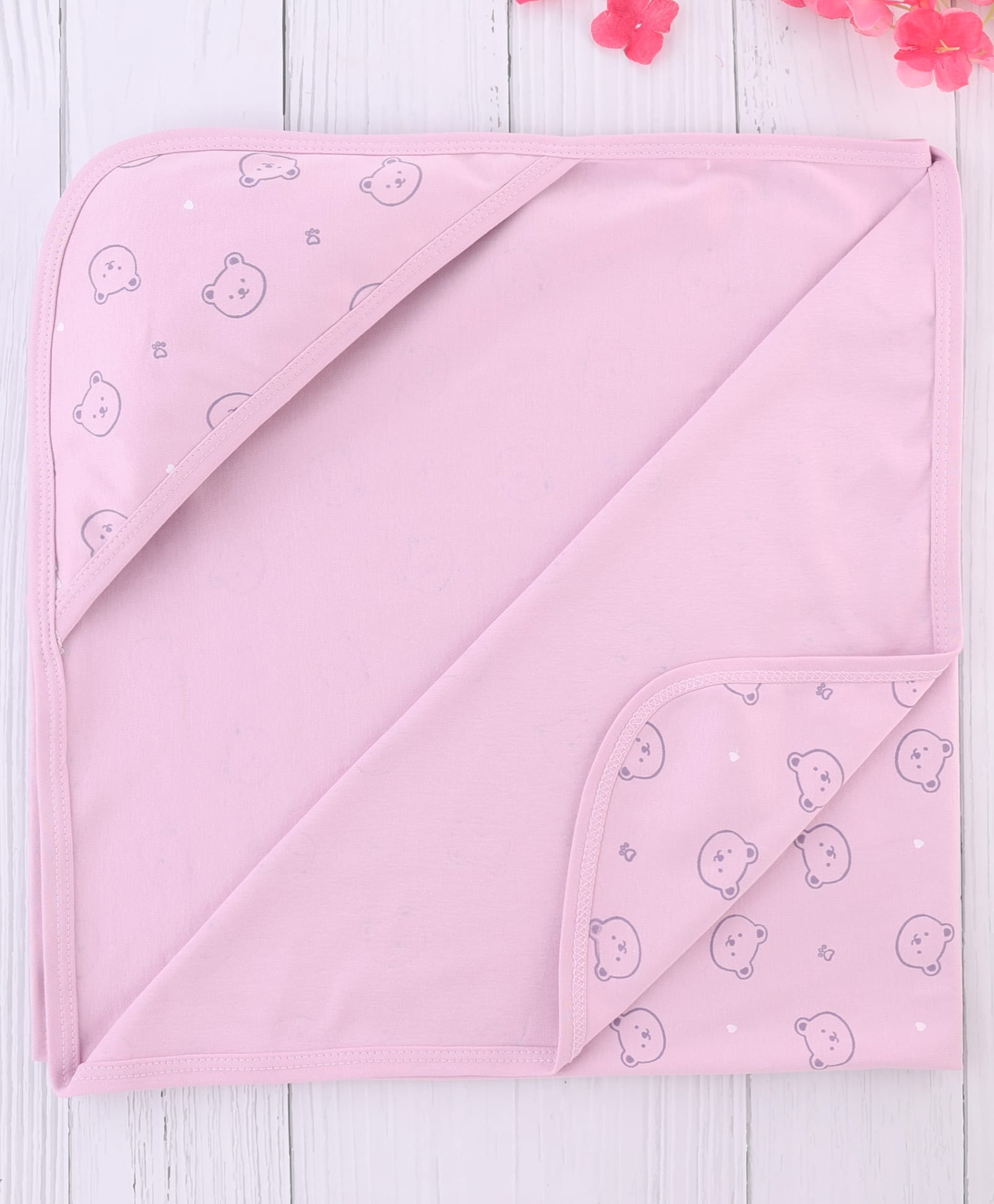 Simply Interlock Knit Unisex Towel & Wrappers With Teddy Bear Print L 80 x B 80 cm - Lilac-image-10