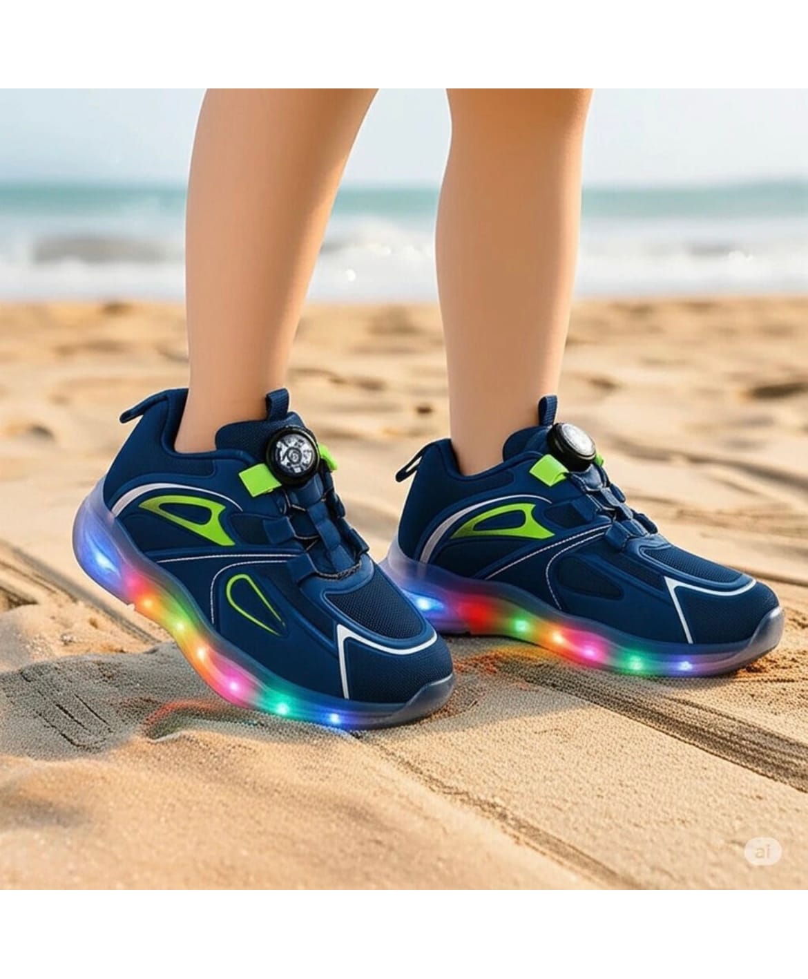 HAPPY FEET Abstract Designed BOA Closure LED Shoes - Blue-image-49