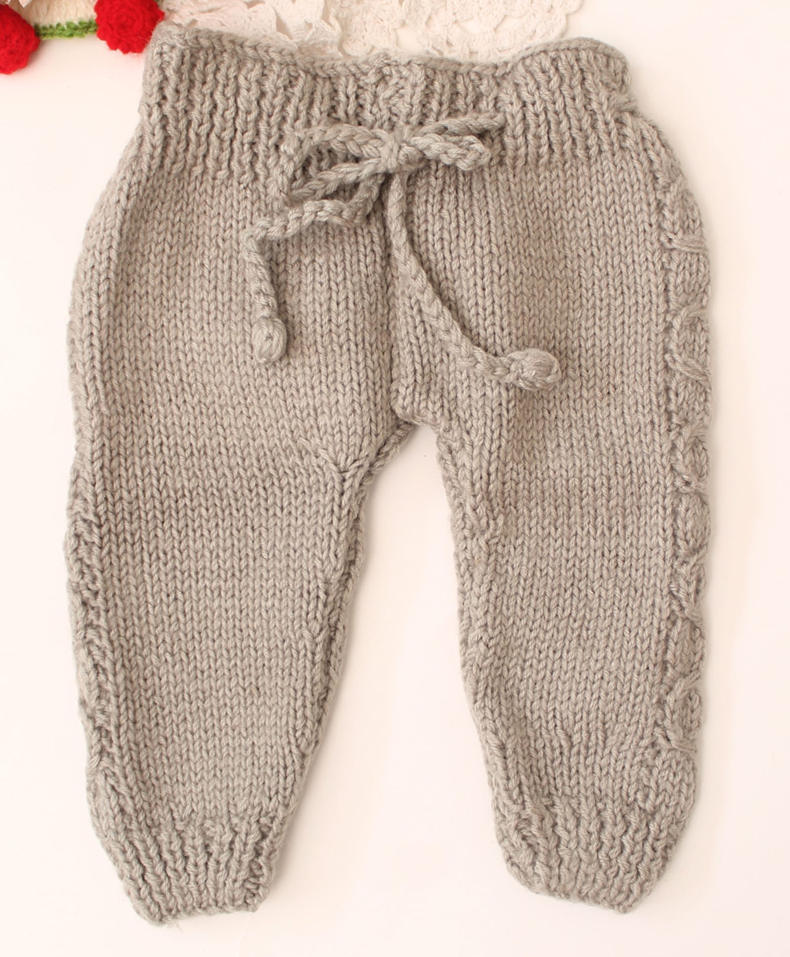 Woonie Handknitted Self Design Pants - Grey-image-37
