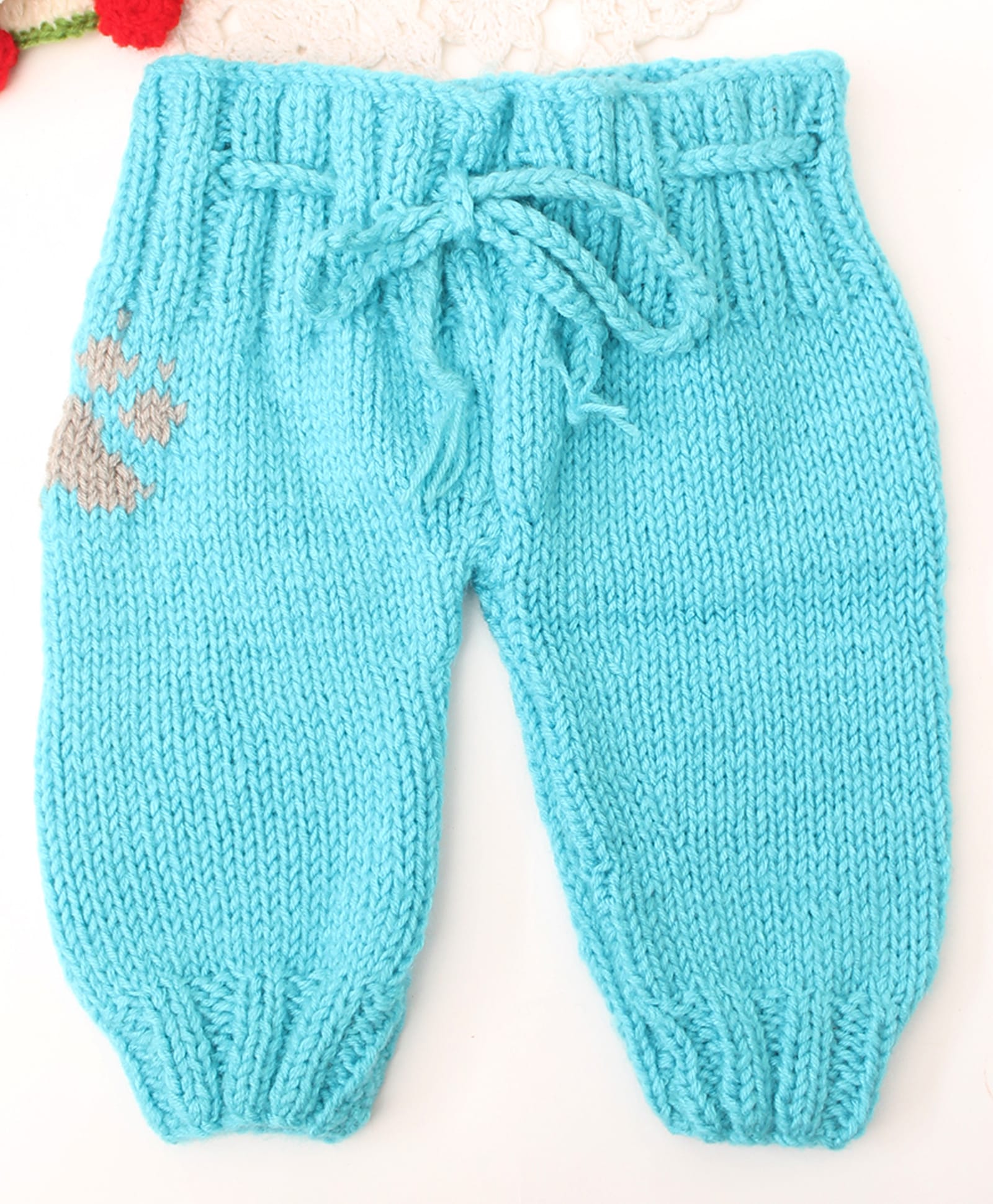 Woonie Handknitted Self Design Pants - Blue-image-39