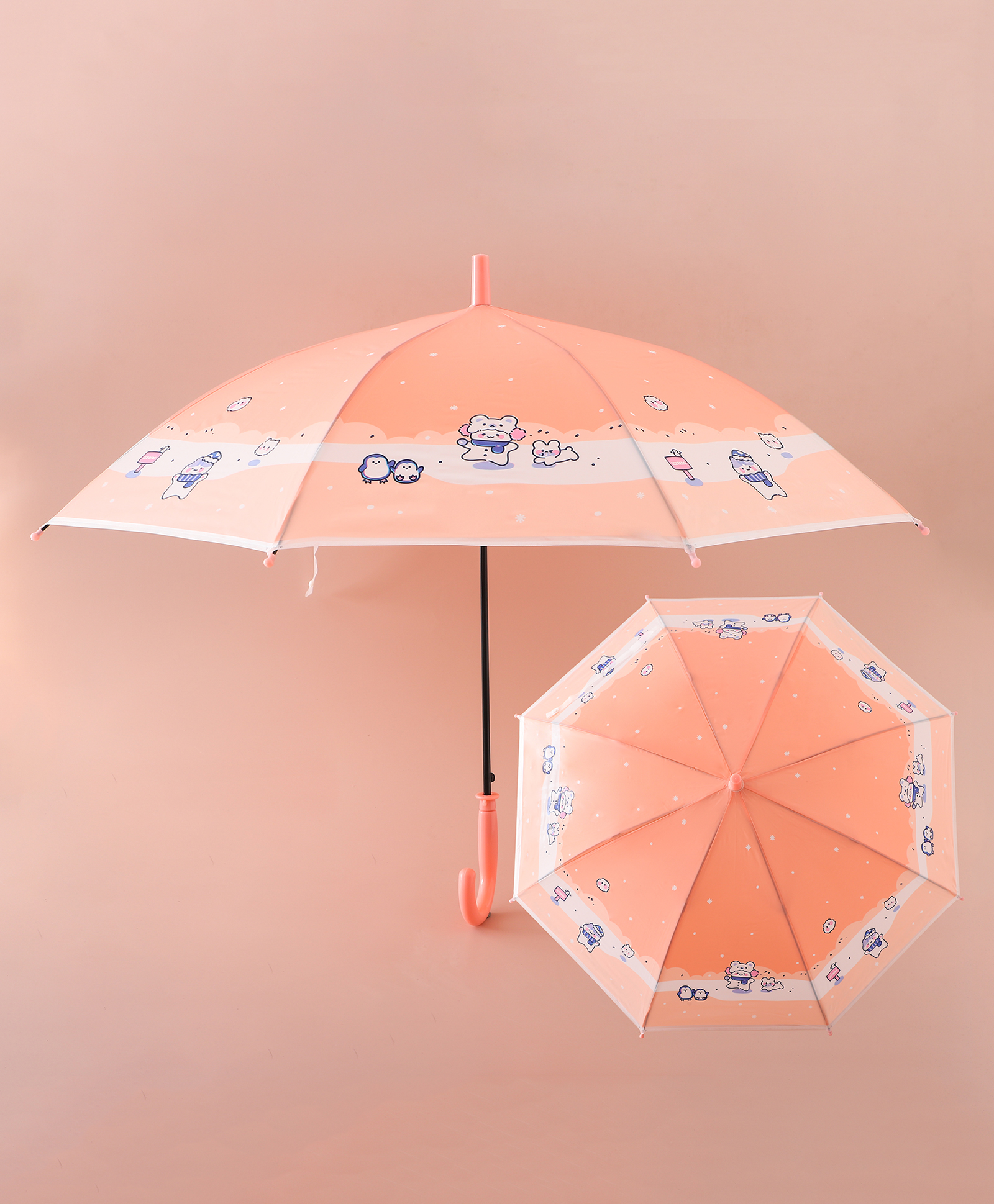 Babyhug Umbrella With Animal Print - Pink-picture-10