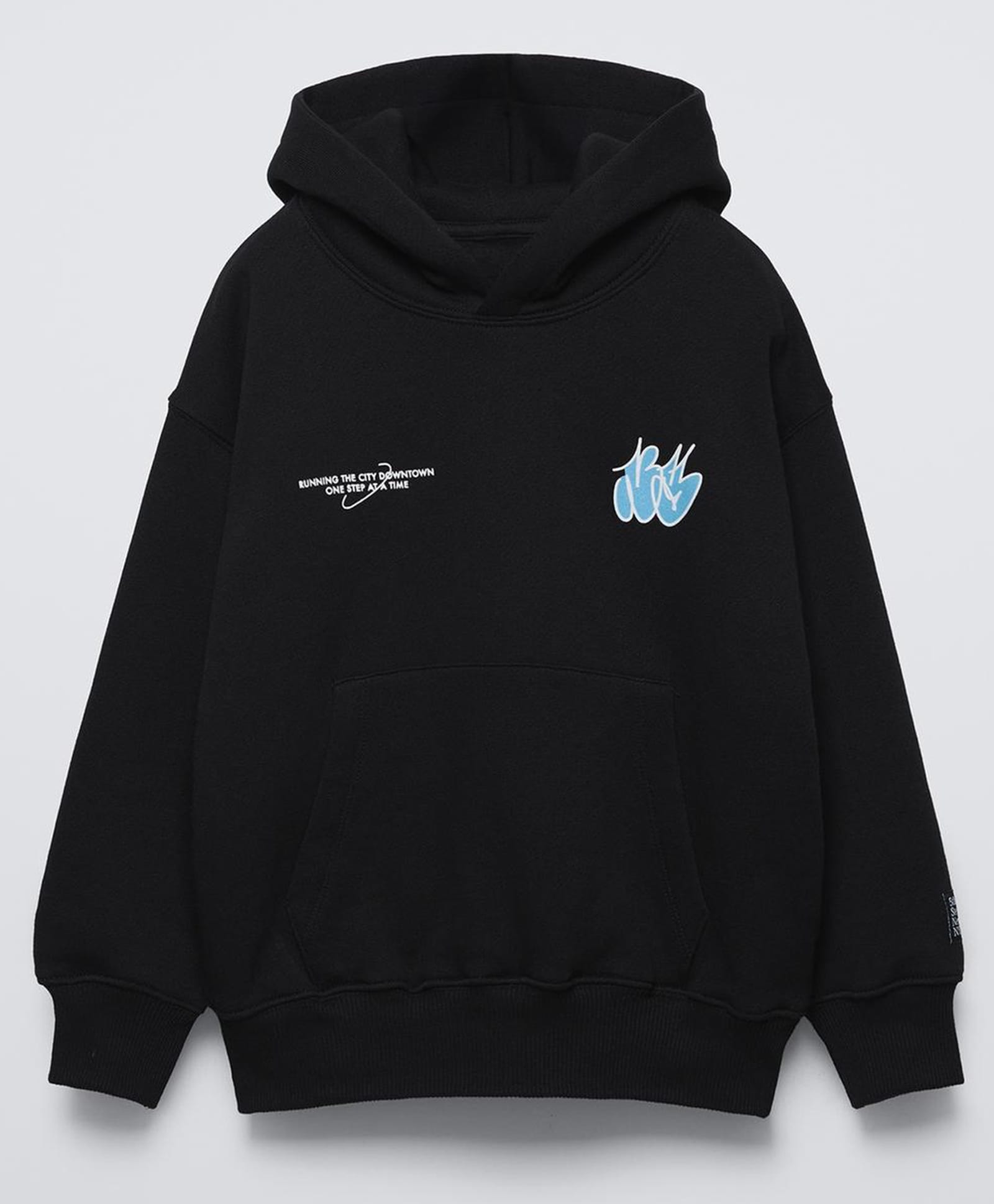 ALAN JONES Cotton Blend Knit Full Sleeves Typography Printed Light Winter Hoodie - Black-picture-18