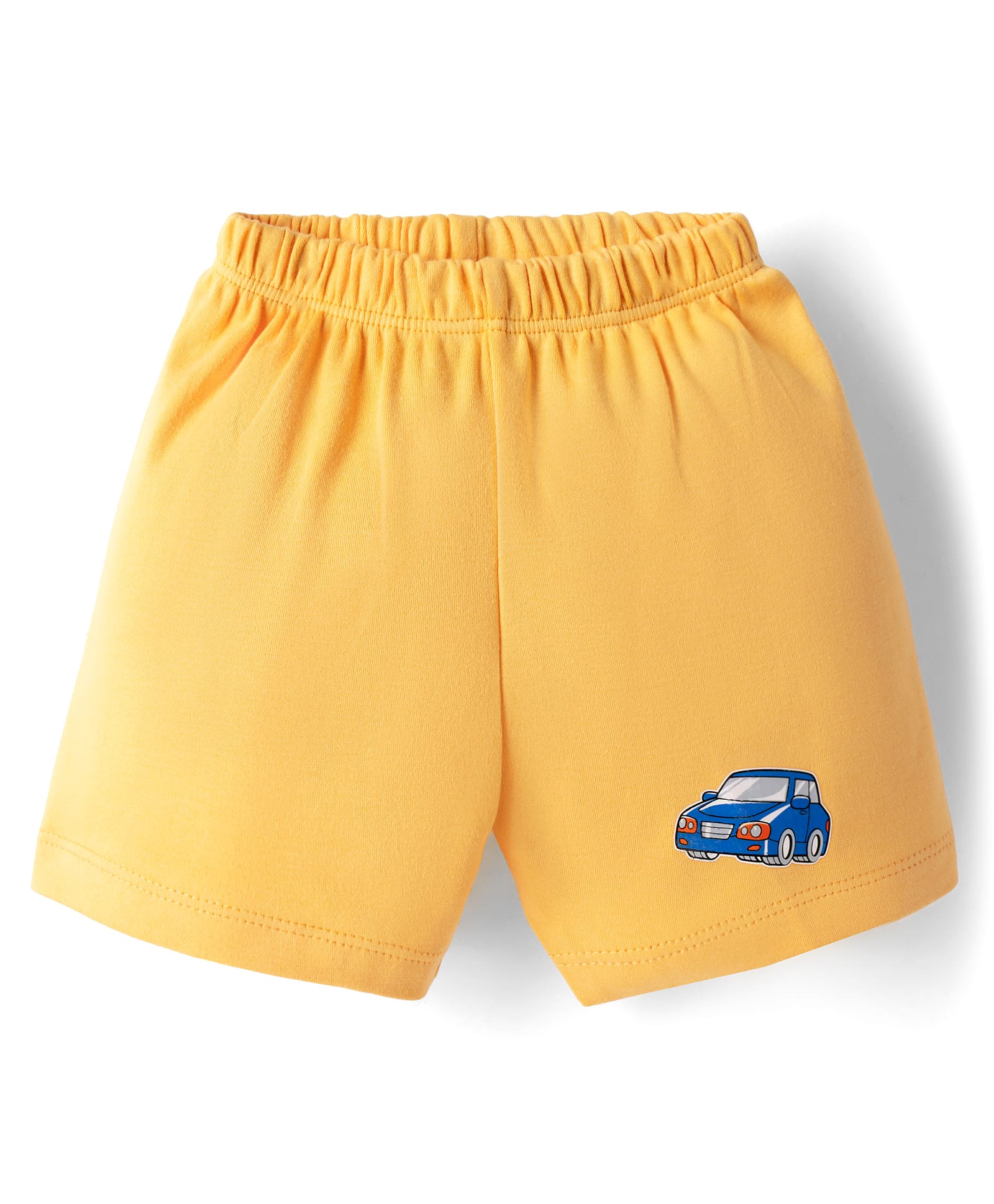 Tango Single Jersey Knit Above Knee Length Shorts with Car Print - Orange-picture-35