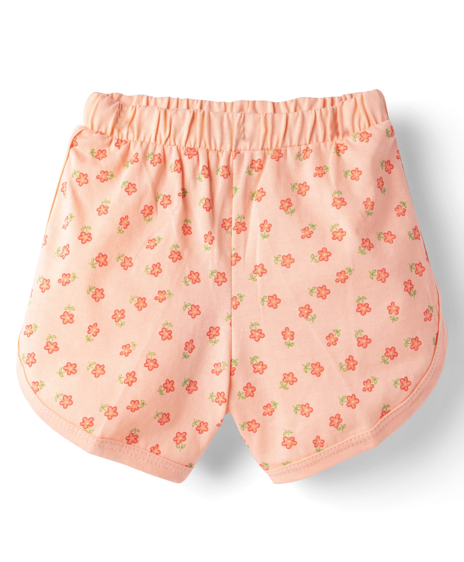 Tango Single Jersey Knit Above Knee Length Shorts with Floral Print - Orange-picture-26