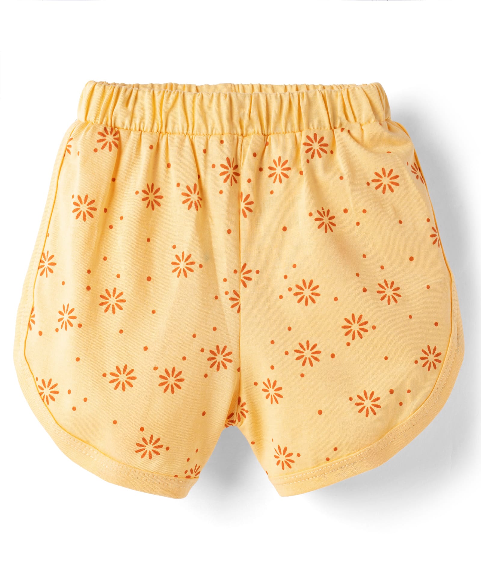 Tango Single Jersey Knit Mid Thigh Shorts With Floral Print - Yellow-picture-39