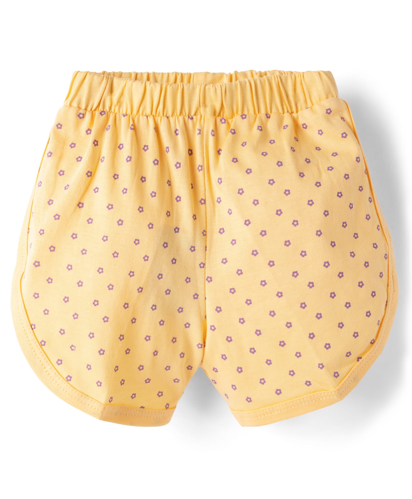 Tango Single Jersey Knit Mid Thigh Shorts With Floral Print - Yellow-picture-23