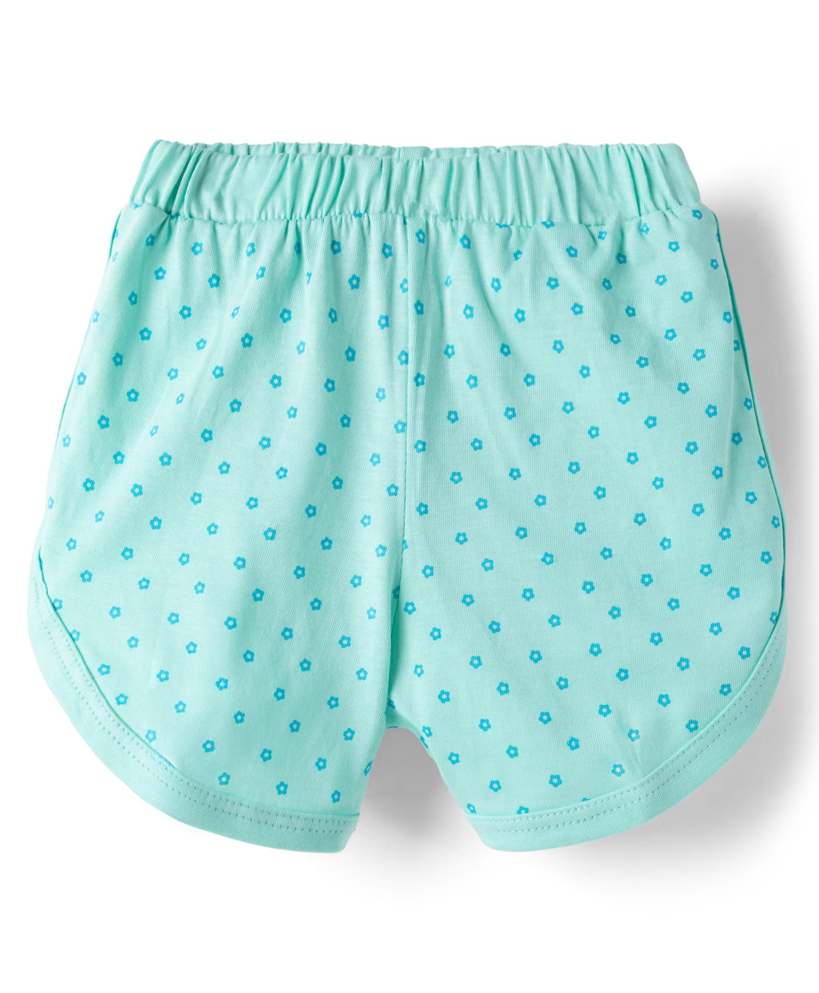 Tango Single Jersey Knit Mid Thigh Shorts With Floral Print - Green-picture-16