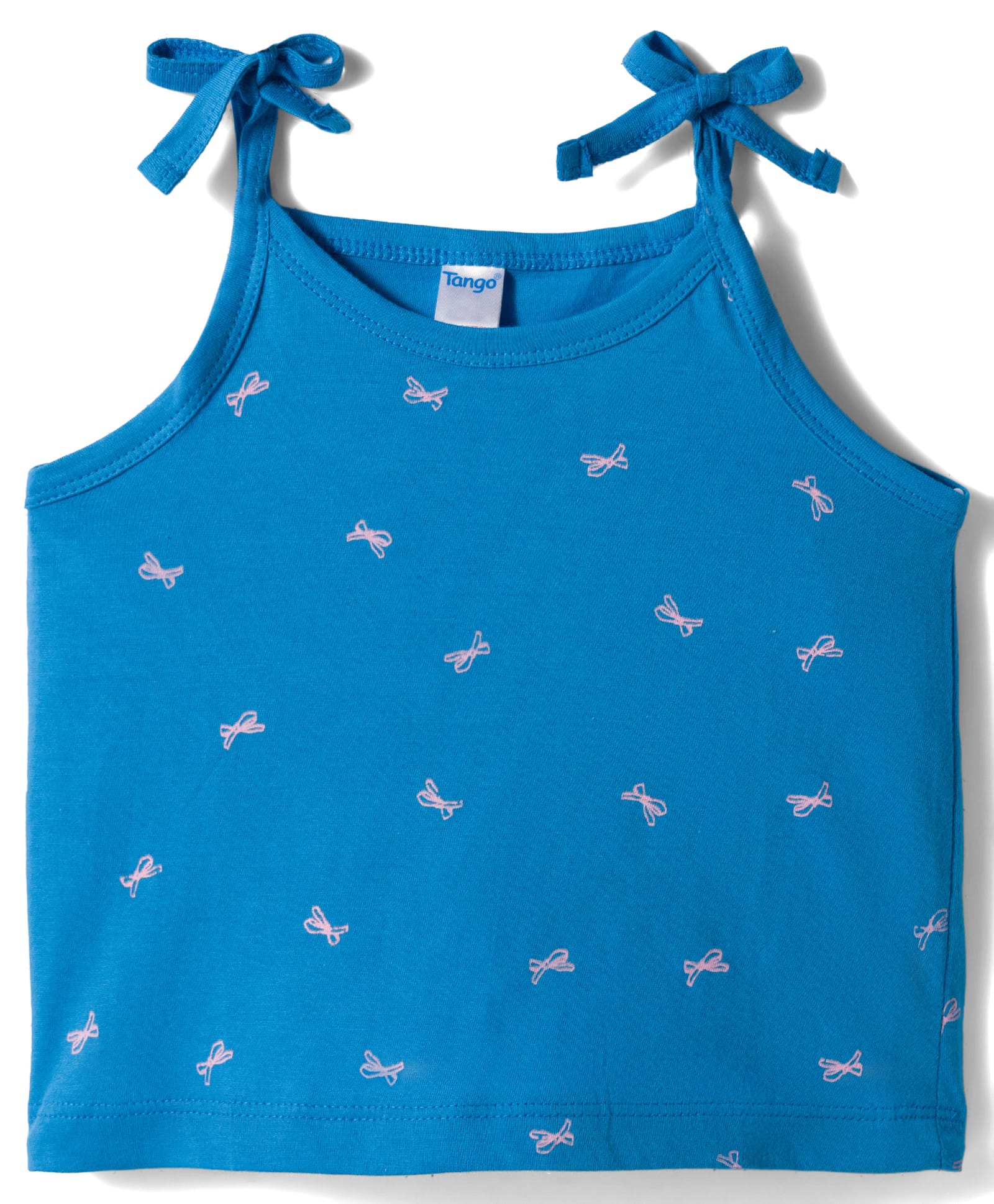 Tango Single Jersey Knit Sleeveless Slip With Bow Print - Blue-picture-45