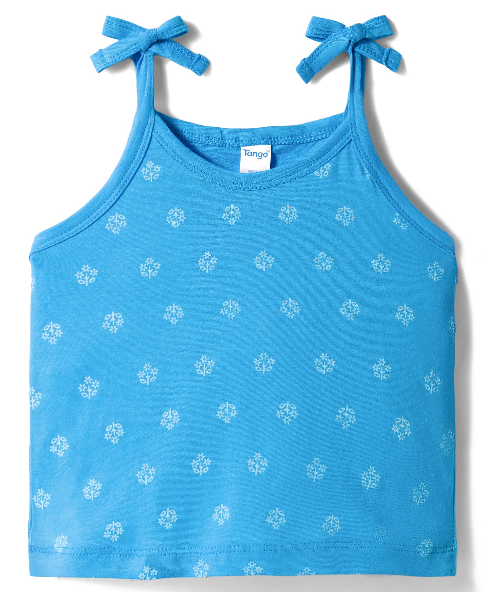 Tango Single Jersey Knit Sleeveless Slip With Floral Print - Royal Blue-image-42