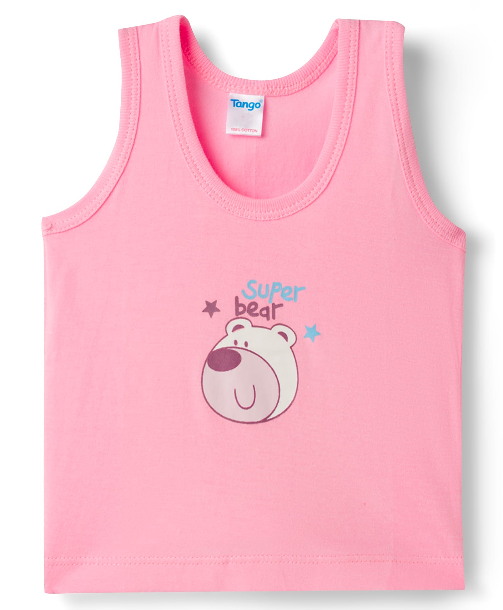 Tango Single Jersey Knit Sleeveless Vest With Teddy Bear Print - Pink-image-14