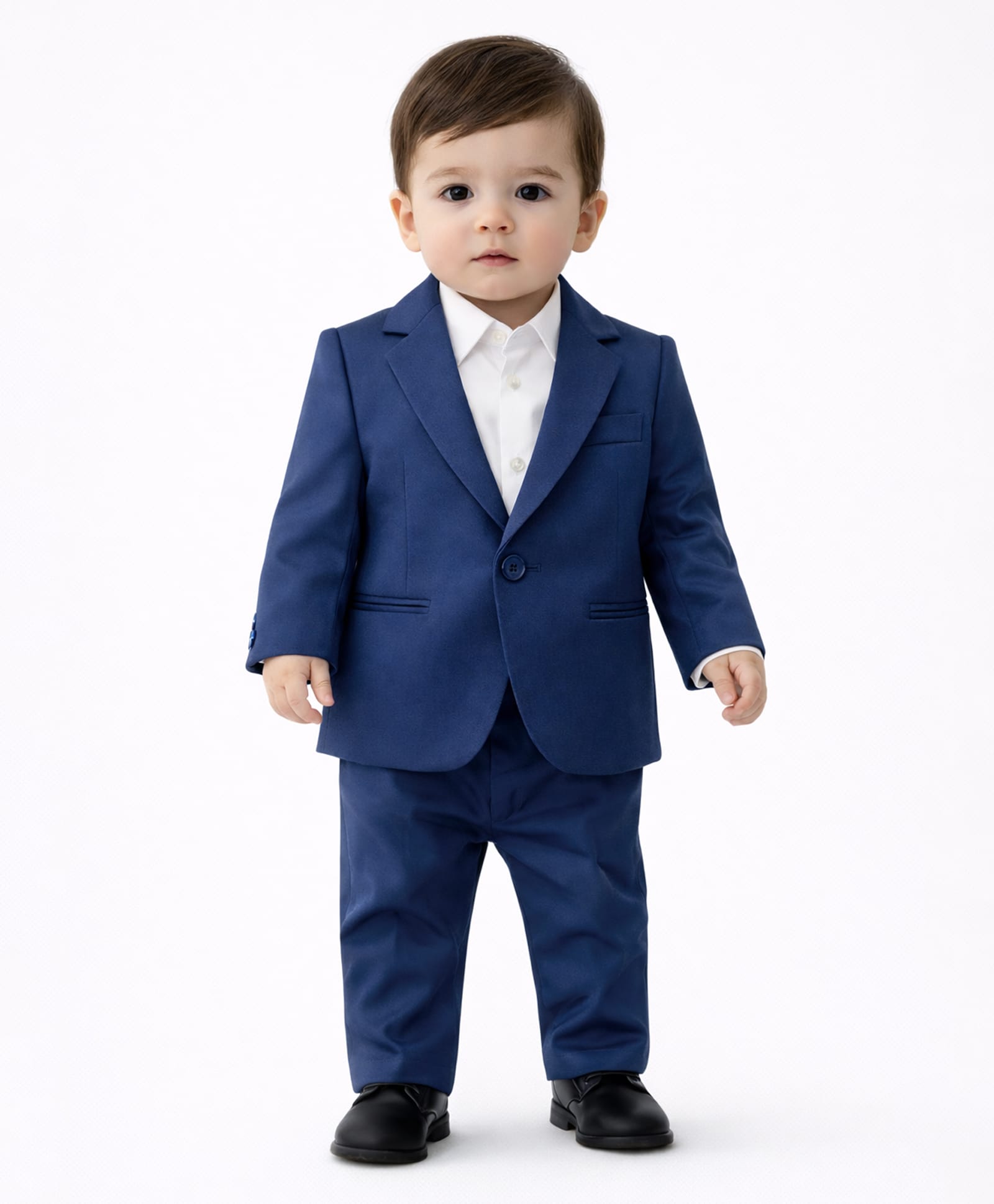 Spool Junior Cotton Woven Full Sleeves Solid 3 Piece Party Suit - Navy Blue-picture-16