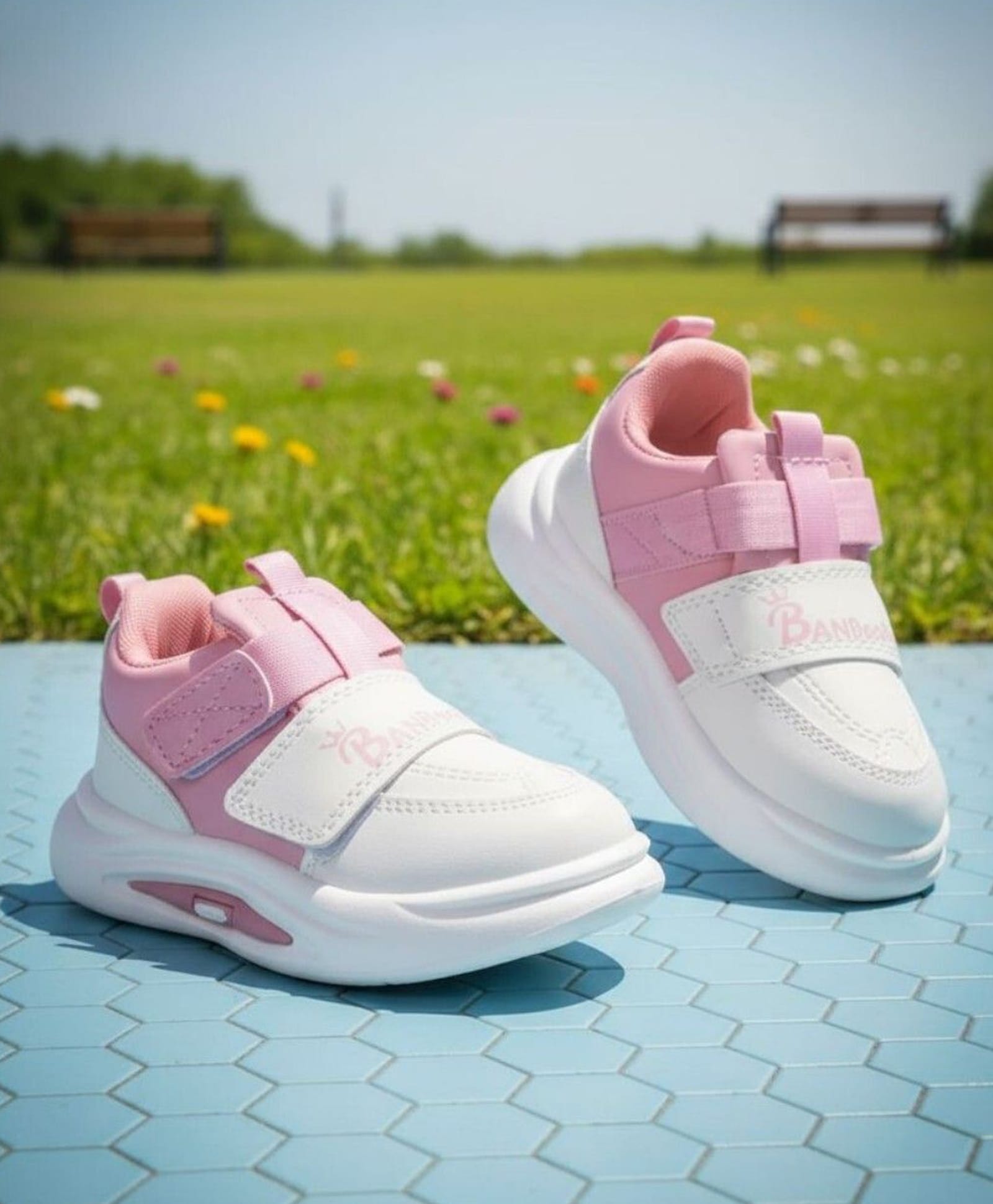 Binos Colour Blocked Velcro Closure Shoes - Pink