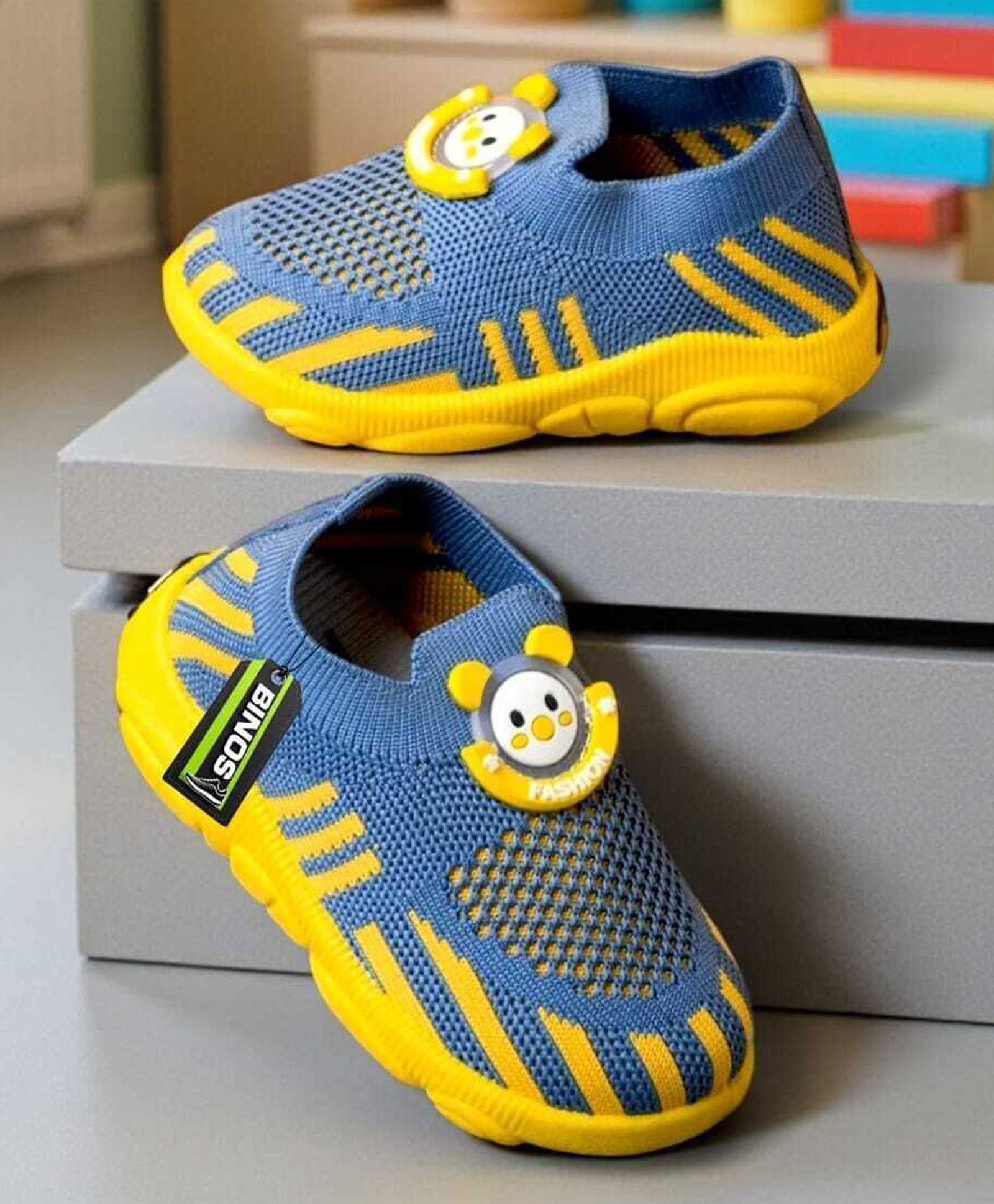 Binos Animal Applique & Mesh Detailed Slip On Shoes - Air Force-image-9