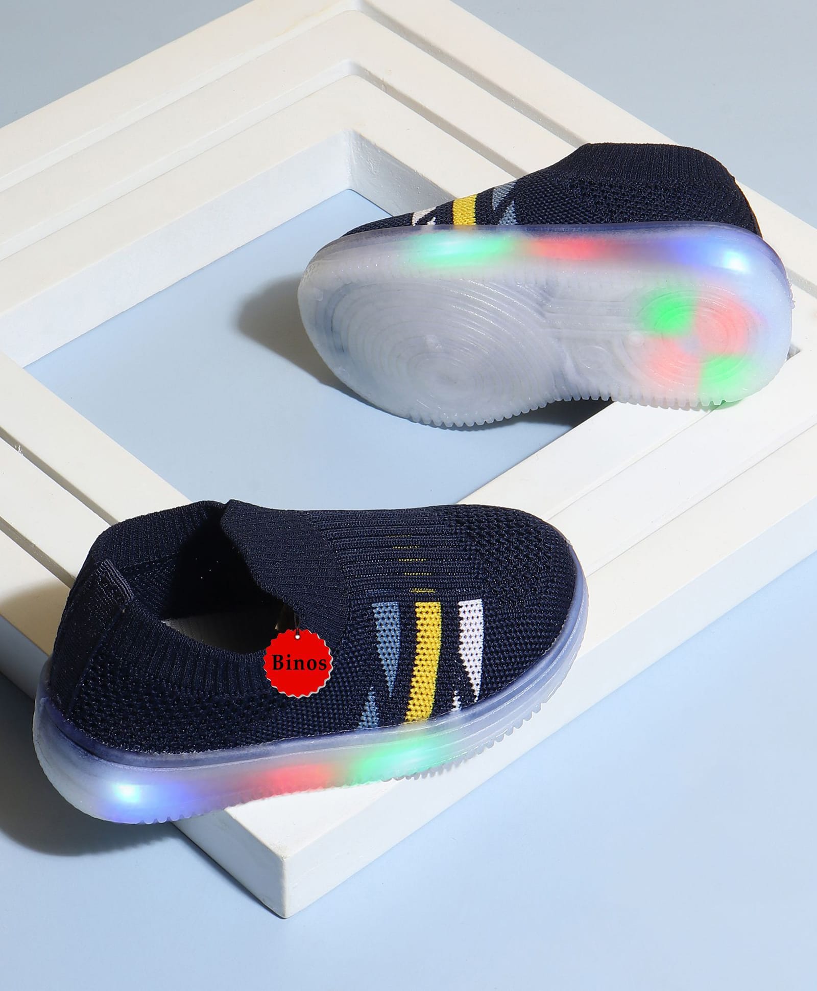 Binos Mesh Detailed LED Shoes - Navy Blue-picture-28