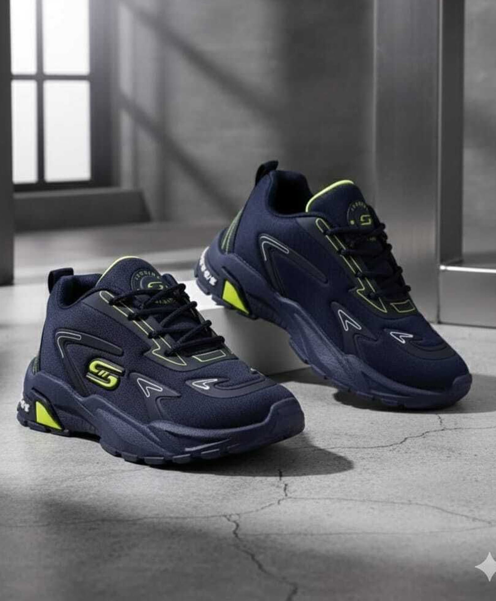 Binos Abstract Designed Lace Up Shoes - Navy Blue