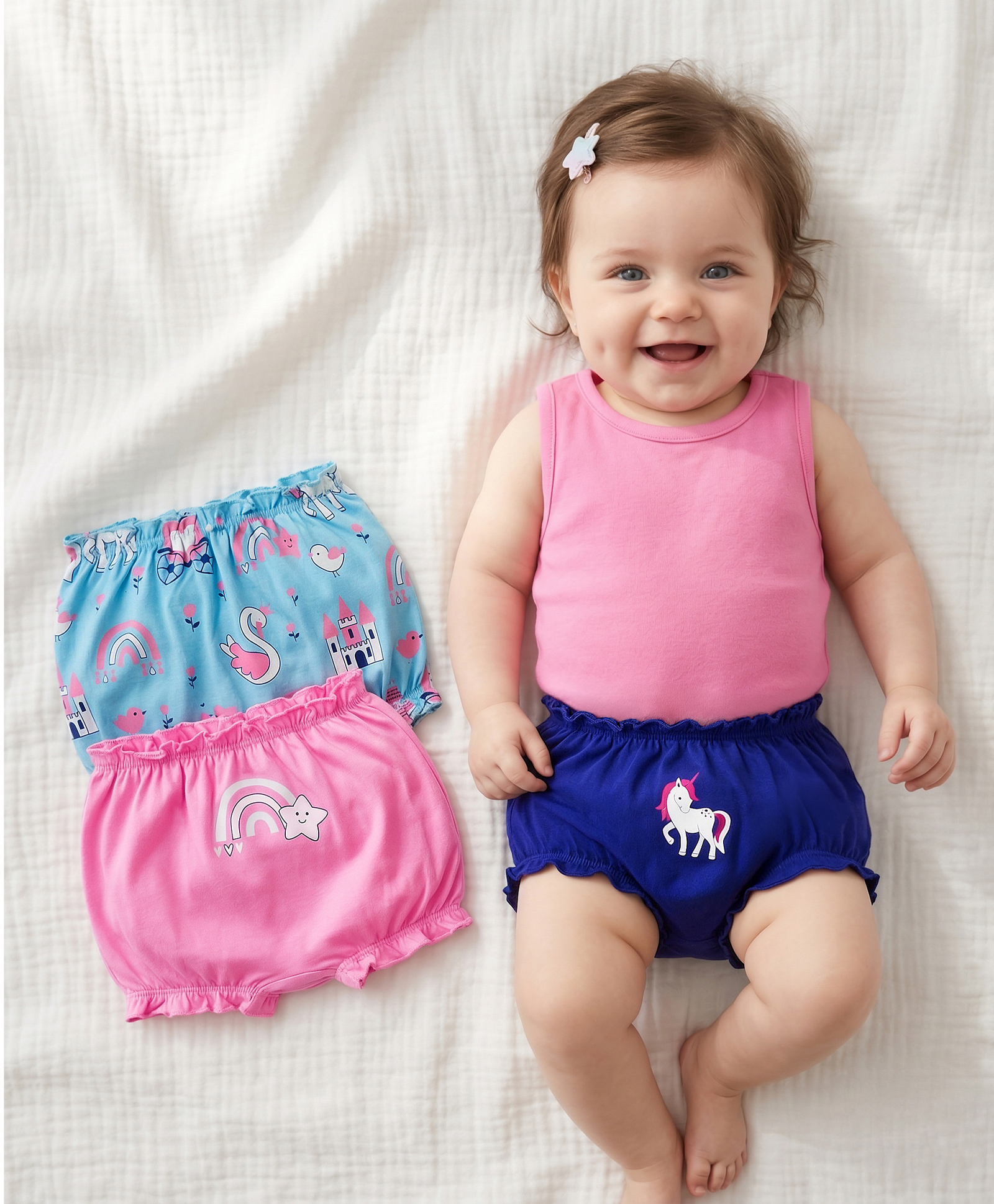 Doodle Poodle 100% Cotton Single Jersey Knit Printed Bloomers Pack of 3 - Multicolor-image-12