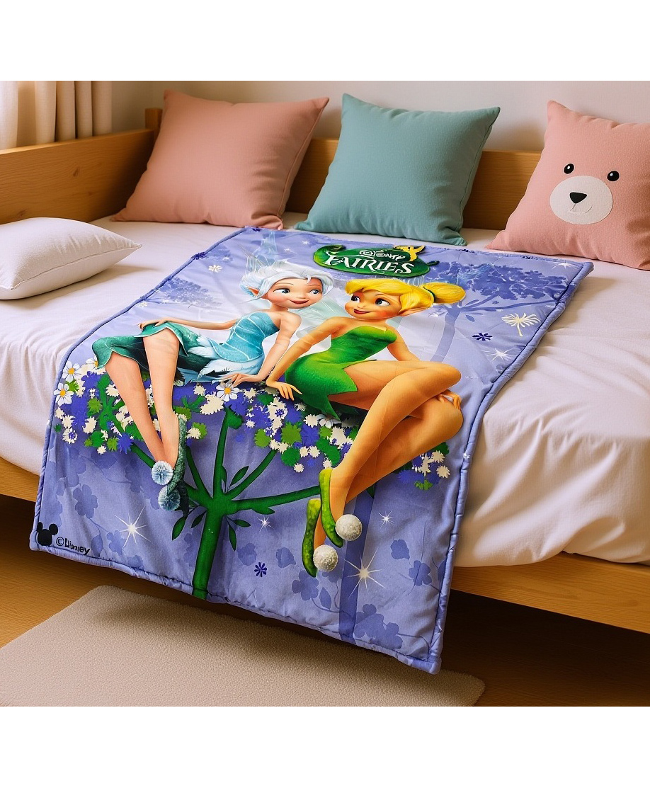 Disney by Baby Tales Quilted Blanket With Tinker Bell Print - Purple-image-44