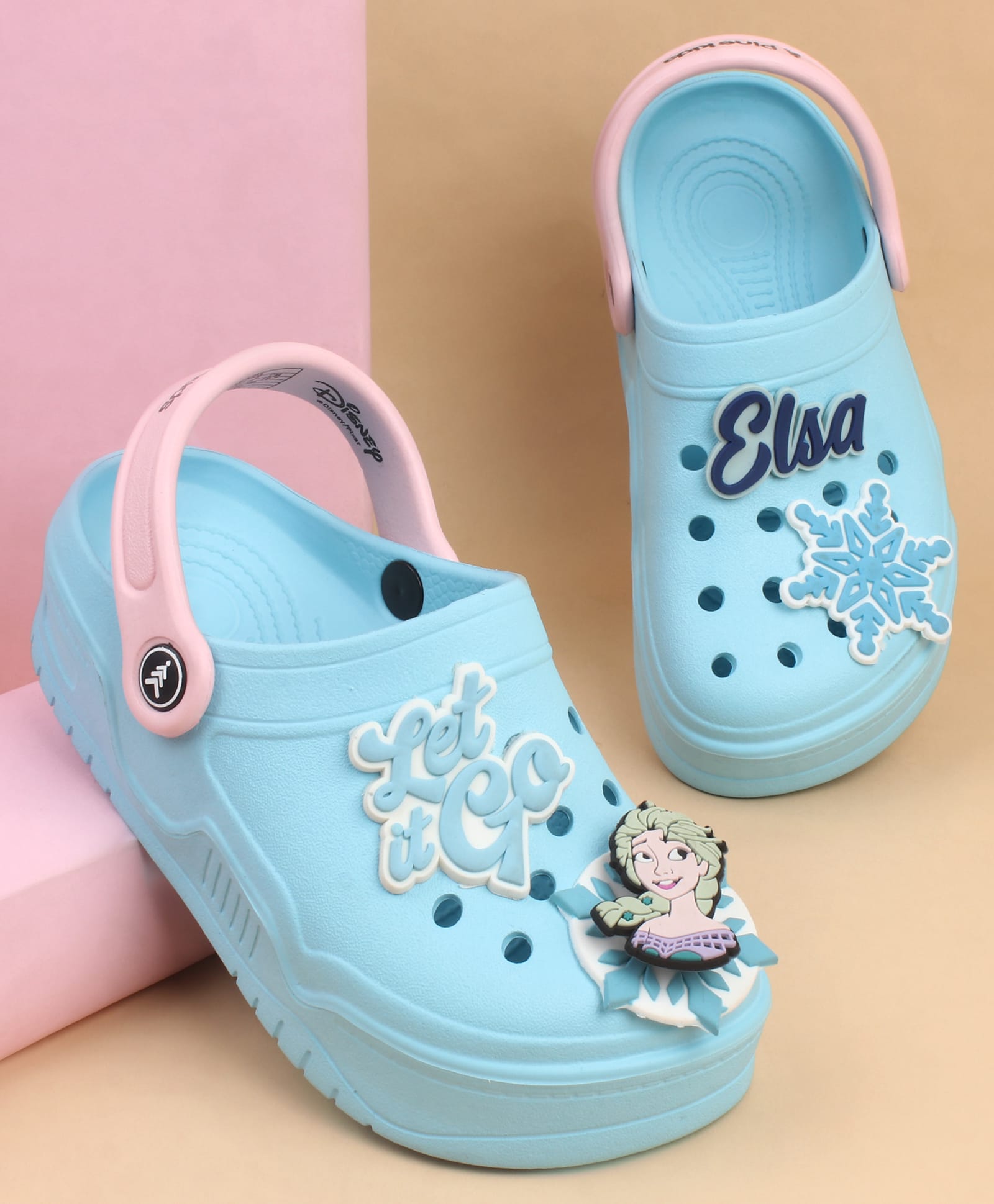 pine kids disney Pine Kids Lucas Back Strap Clogs With Elsa Applique - Light Blue-picture-21