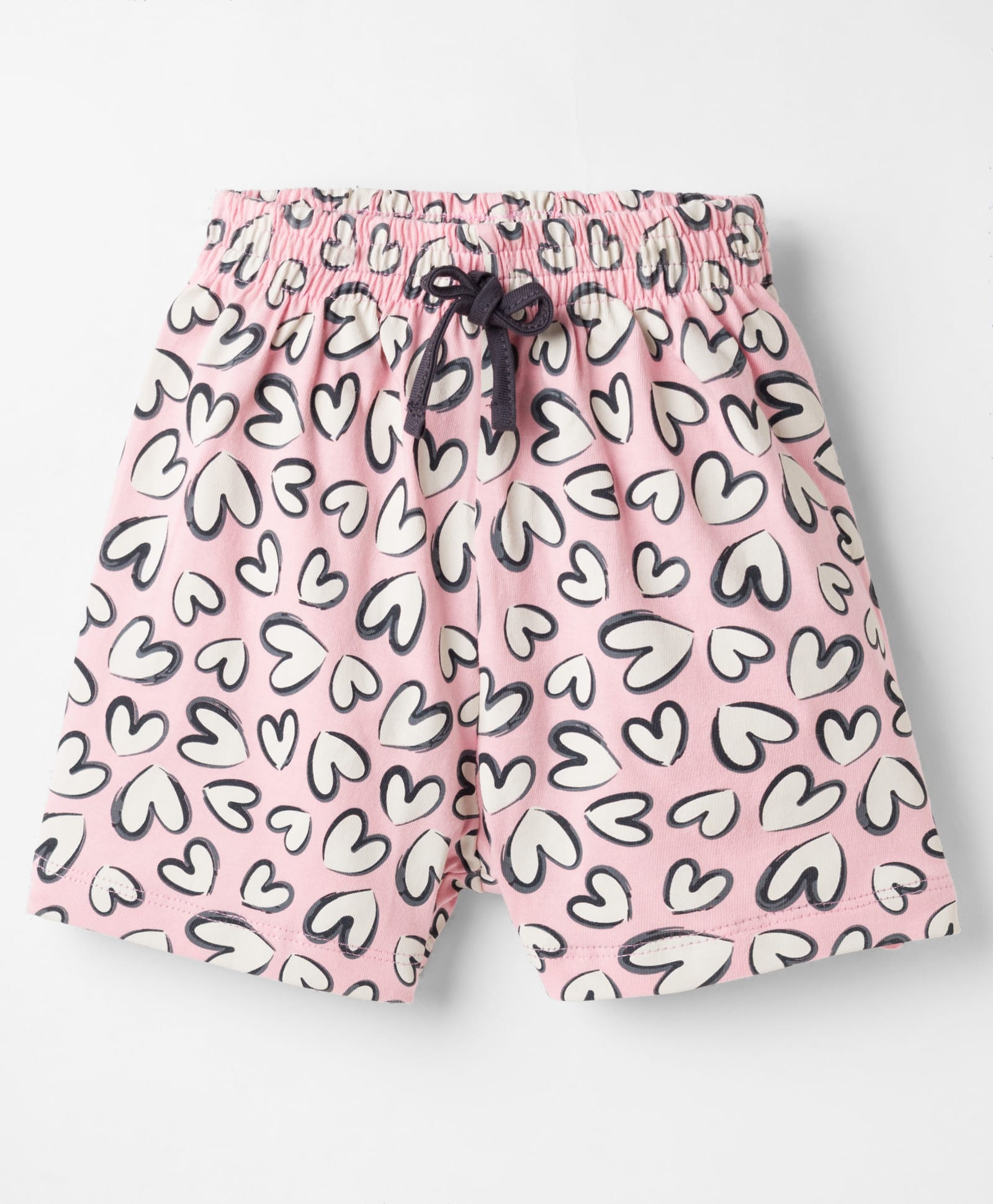 Evimo Single Jersey Knit Above Knee Length Heart Printed Shorts - Pink-picture-28