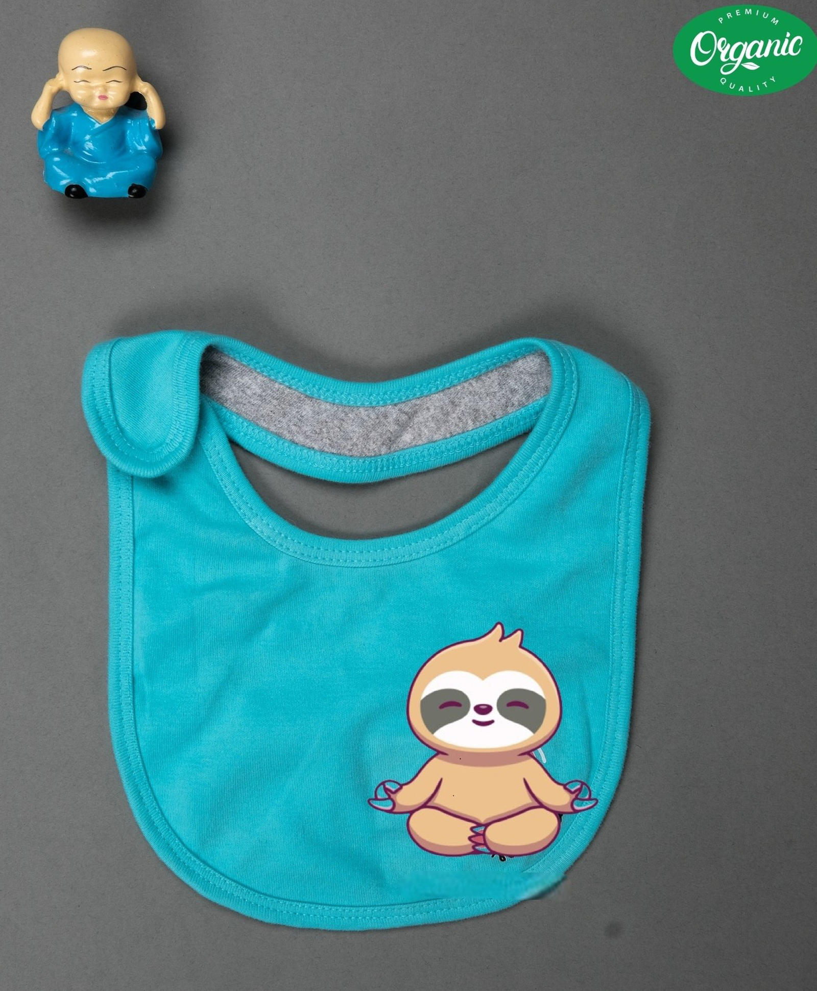 Cocoon Organics Cotton Double Layer Koala Print Bib - Sky Blue-image-41