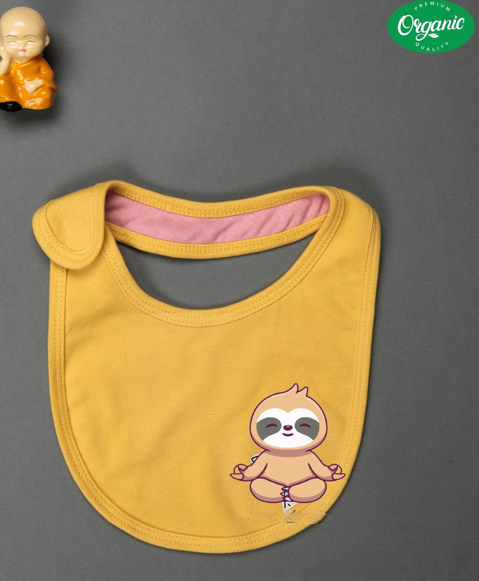 Cocoon Organics Cotton Double Layer Koala Print Bib - Yellow-image-42
