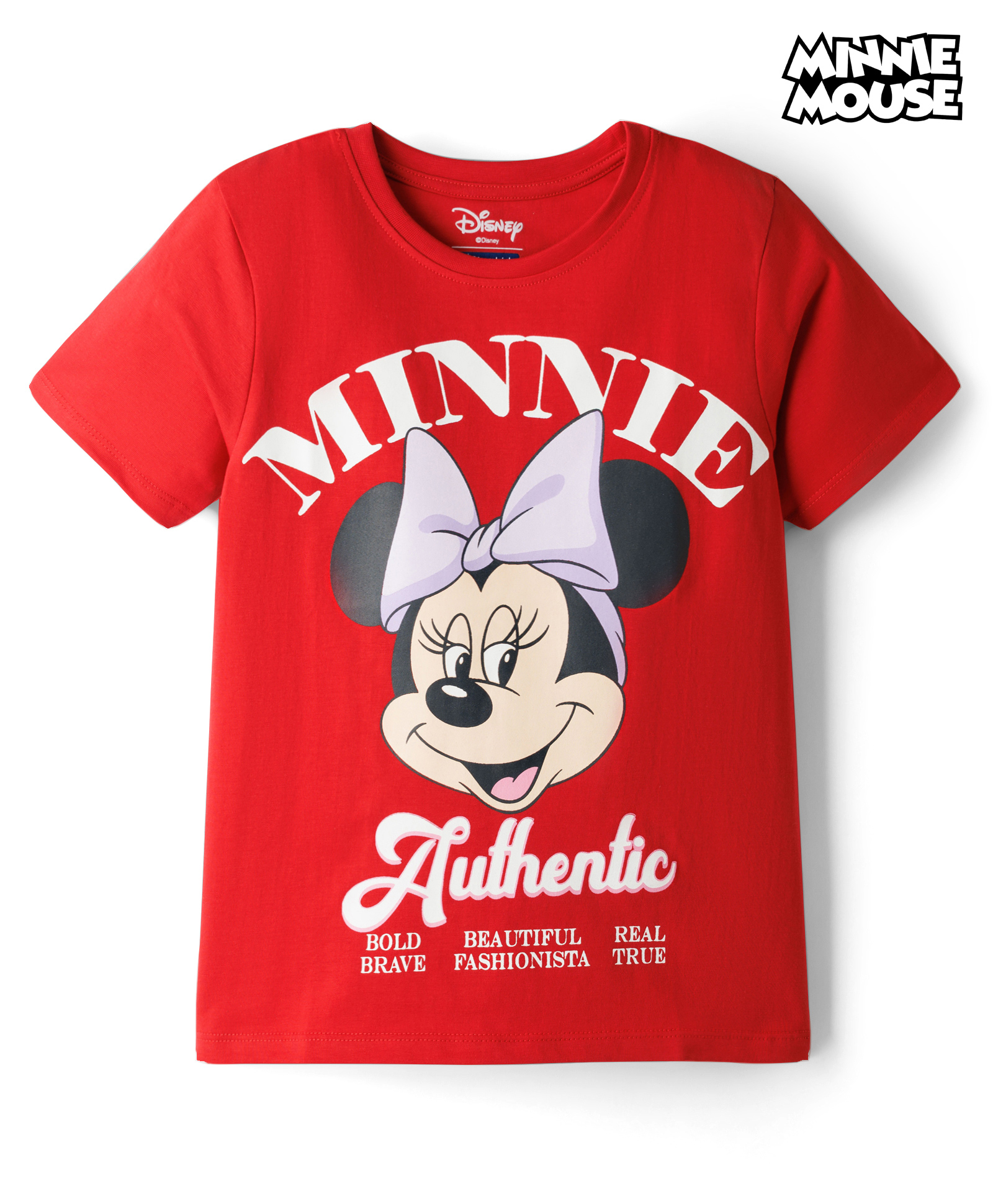Pine Kids Disney Single Jersey Knit Half Sleeves T-Shirt With Minnie Mouse Graphics - Maroon-image-36