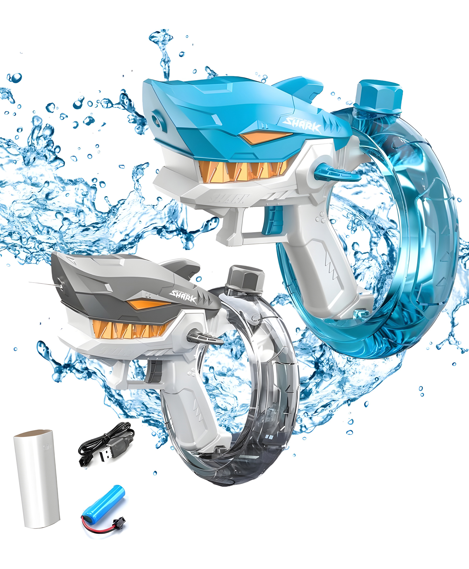YAMAMA Realistic Electric Shark Water Repeater Automatic Spray Water Gun Toy - Color May Vary
