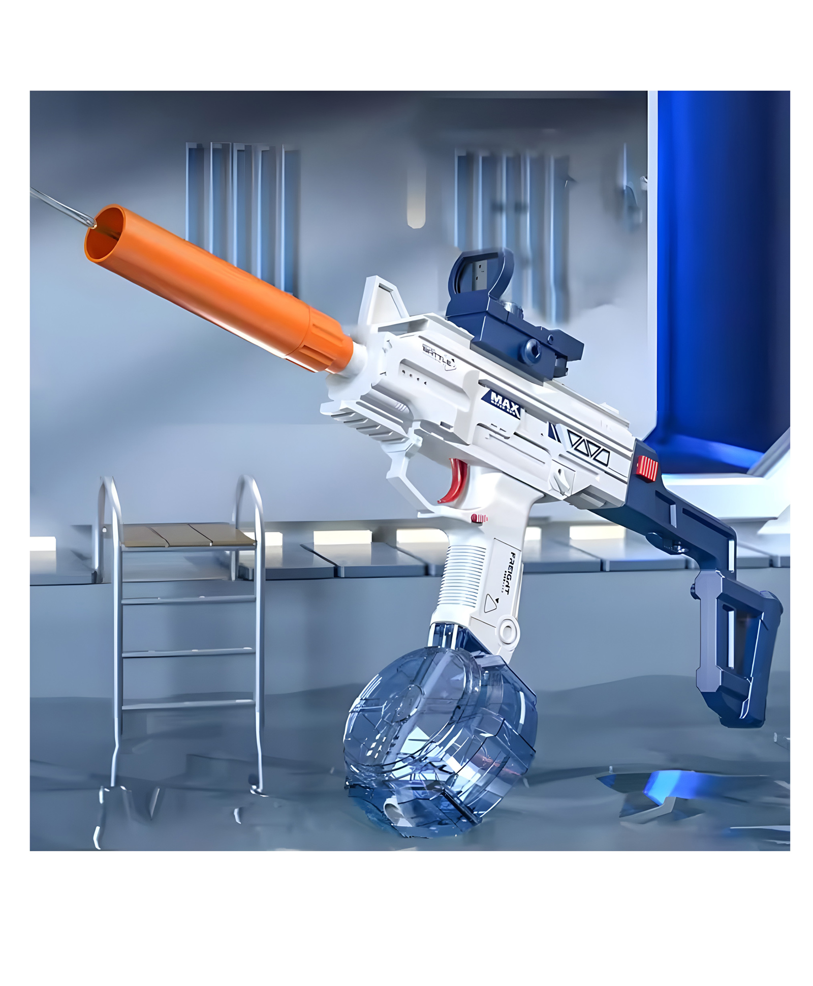 YAMAMA Realistic UZI-SMG Electric Repeater Automatic Water Spray Water Gun Toy - Multicolor