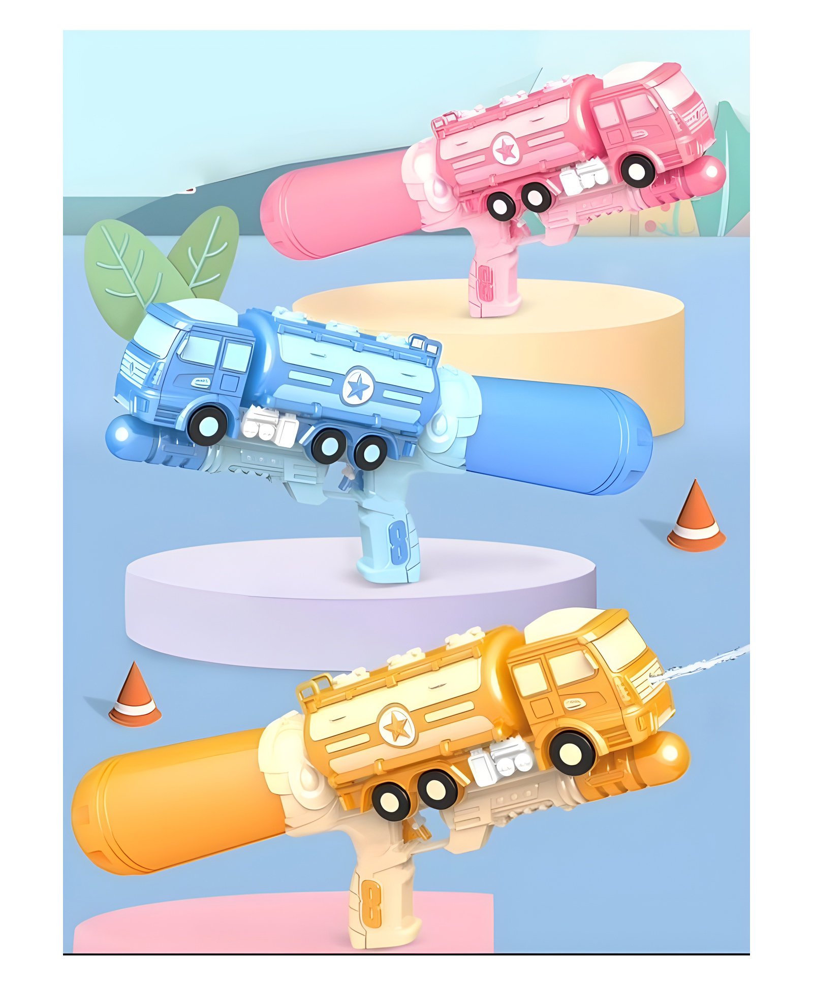 YAMAMA Tanker Truck Themed Long-Range Squirt Water Gun Toy (1400 ml) - Color May Vary-image-26