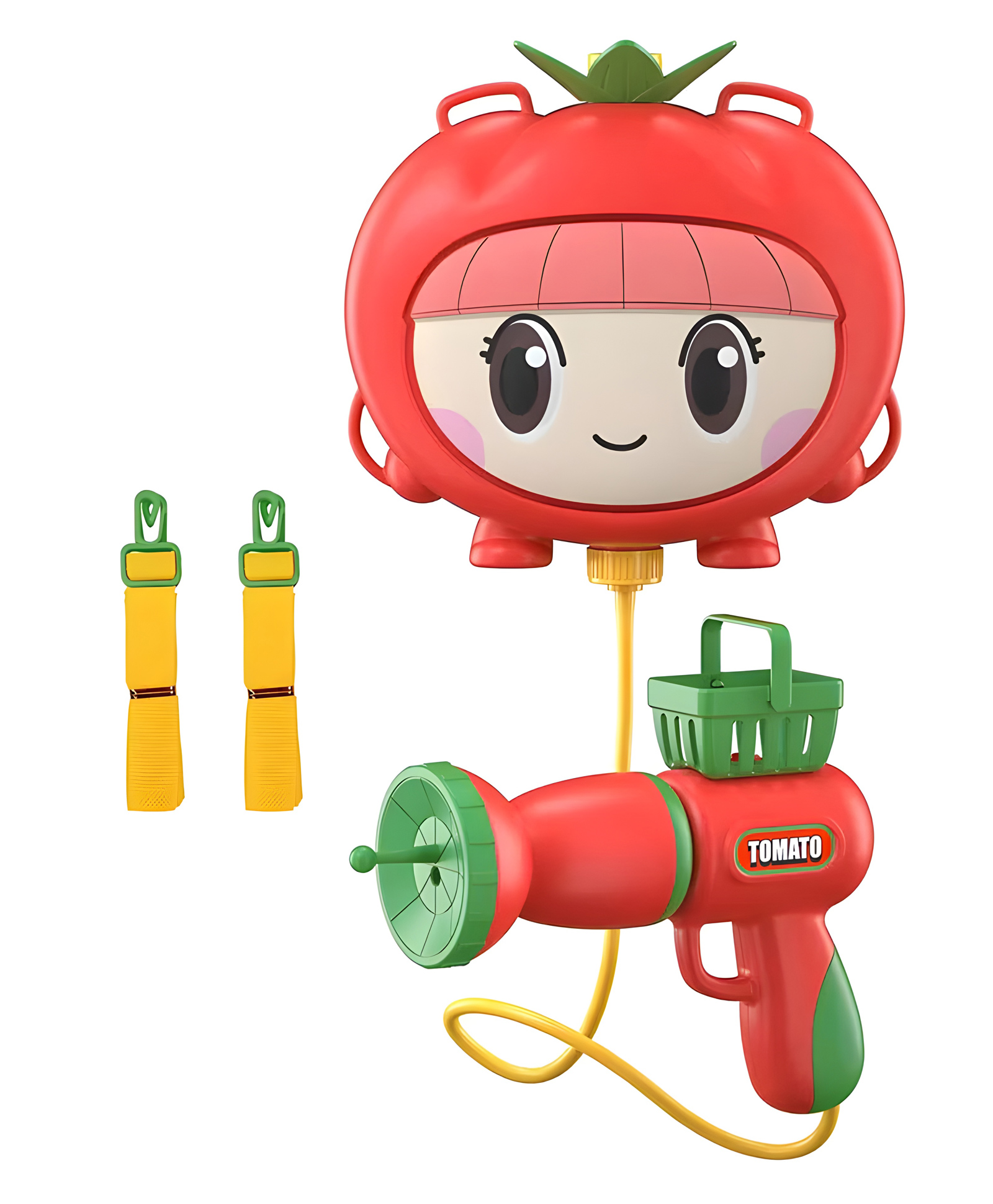 YAMAMA Vegetable Party Tomato Water Gun Toy with Backpack Long Range Squirt Gun 1800ml High Capacity - Multicolor