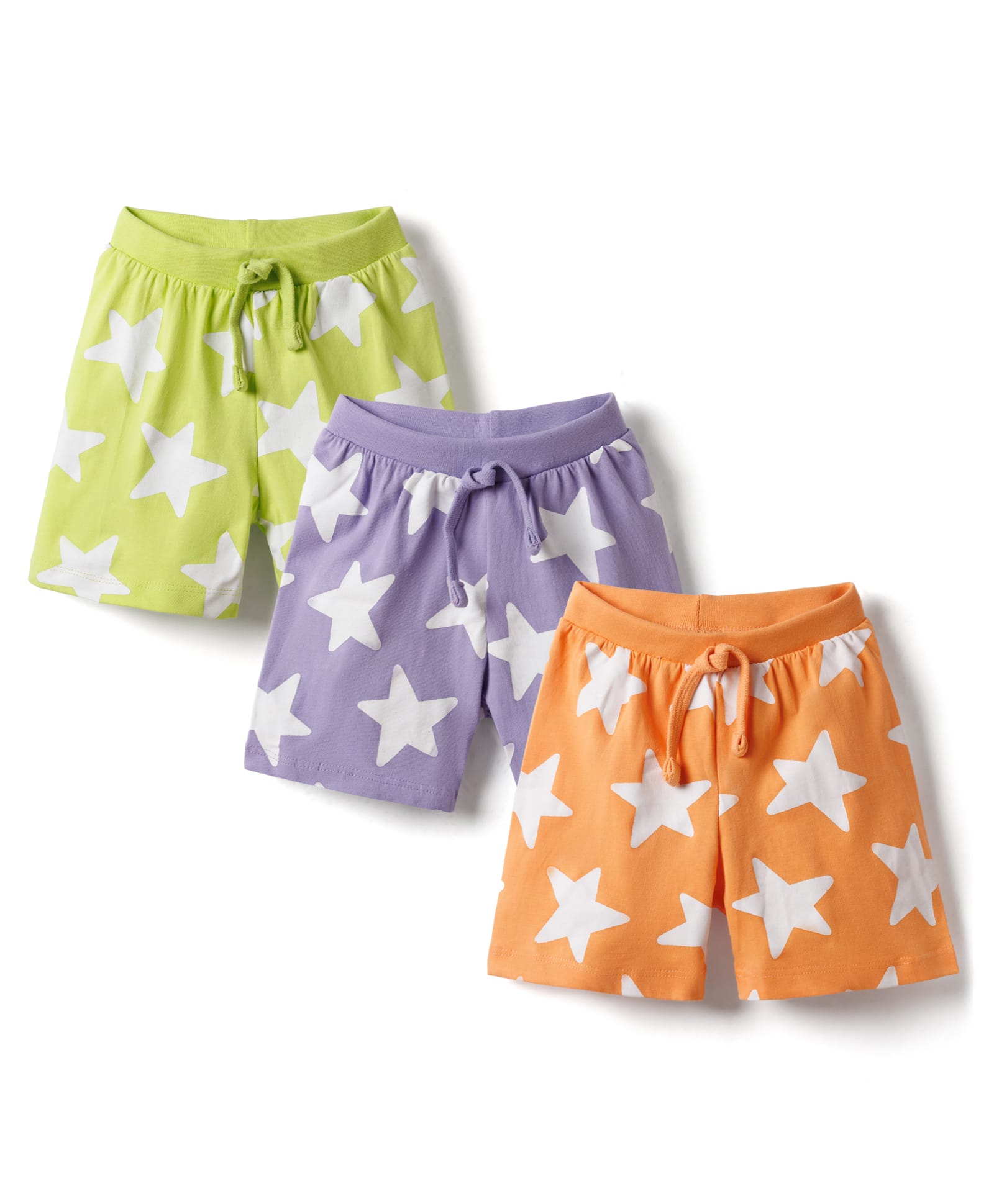 Babyhug Single Jersey Knit Mid Thigh Shorts with Star Print Pack of 3 - Multicolor-image-24
