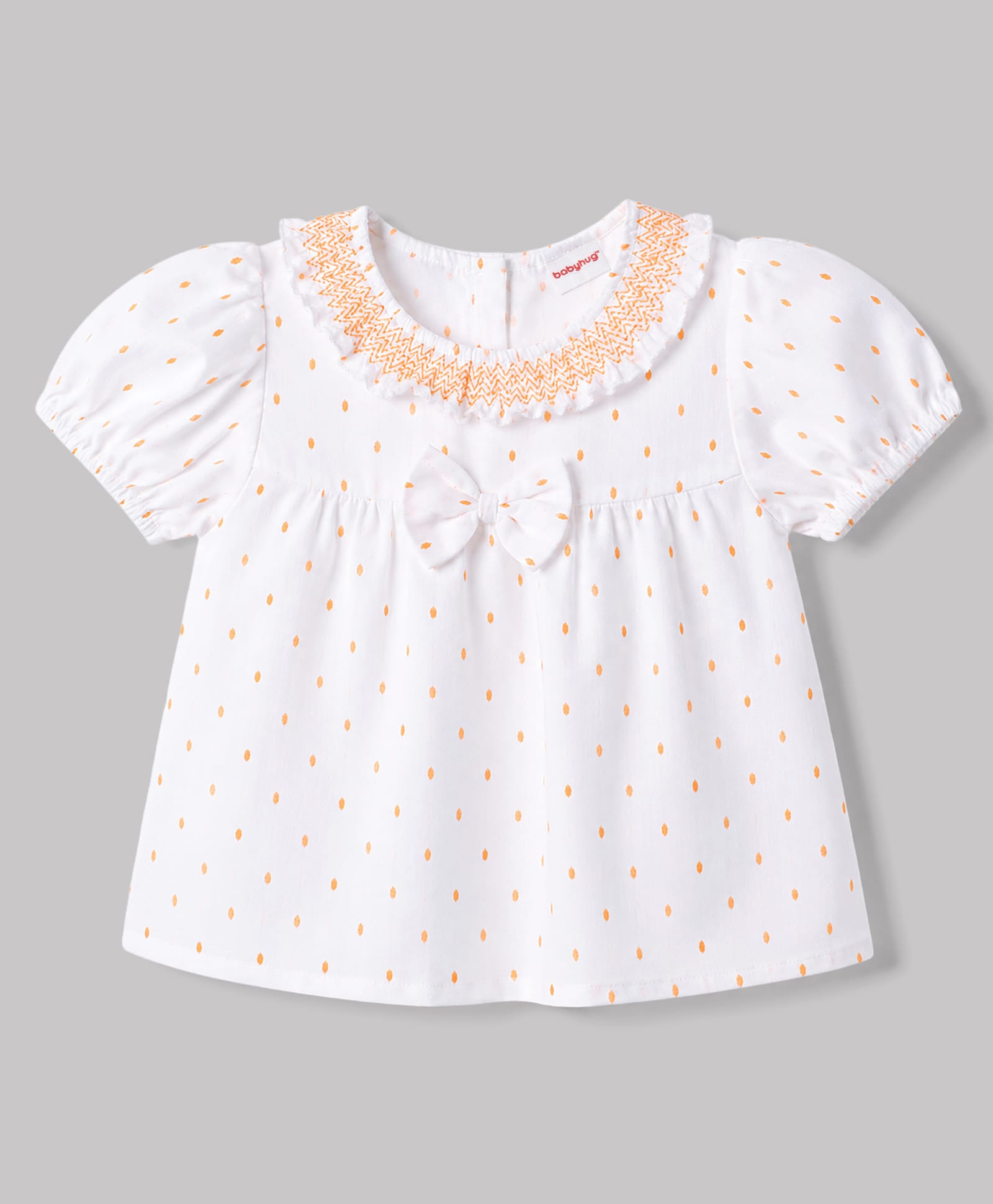 Babyhug Cotton Dobby Woven Top with Lace Detailing and Half Sleeves White 4-5 Years-picture-21