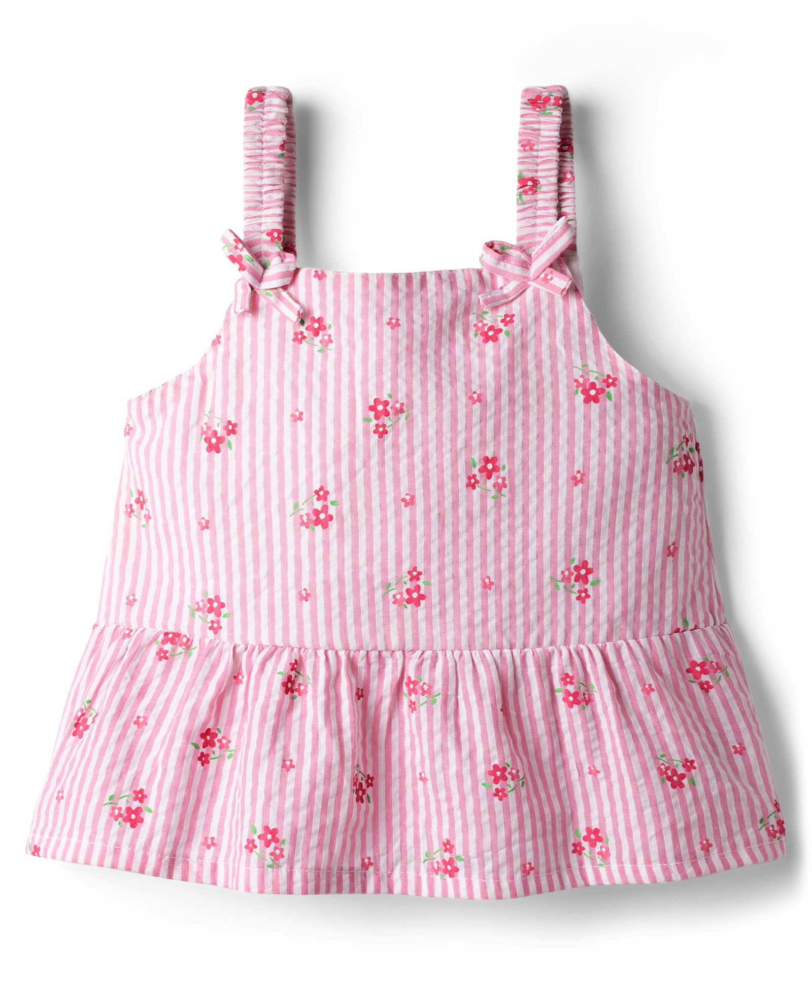 Babyhug Cotton Woven Sleeveless Floral Printed Top -Pink-image-30
