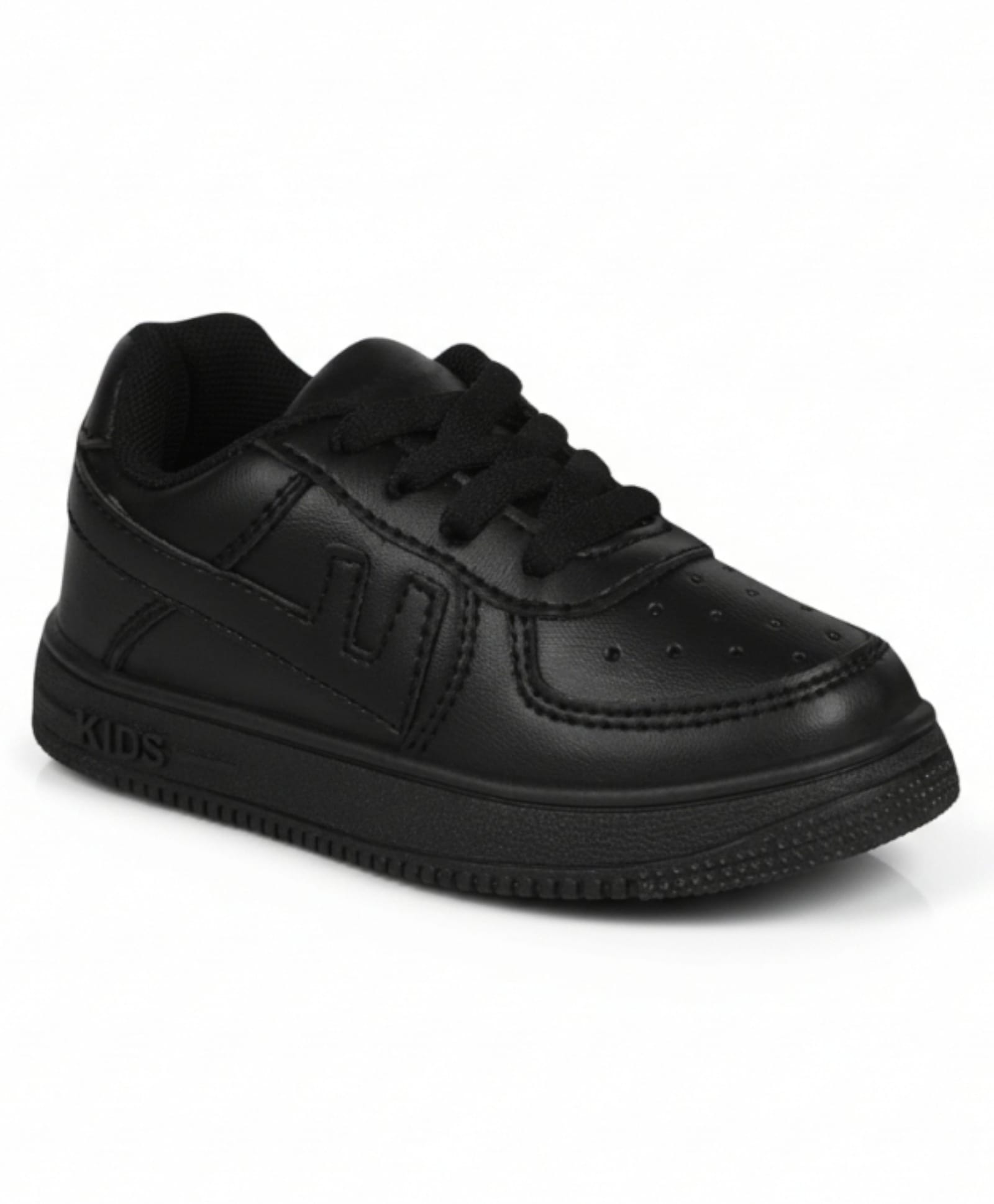 Lil Lollipop Solid Lace Up Shoes - Black-image-30