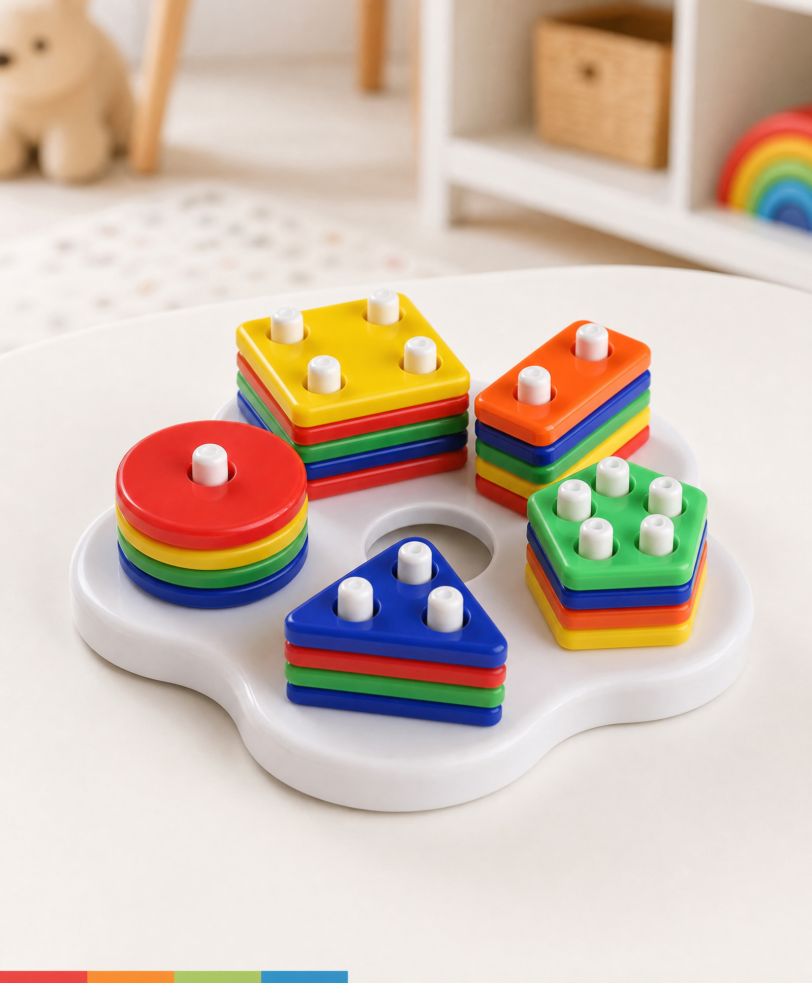 Play Nation Montessori Geometric Stacker & Shape Sorting Toy Colour Matching Puzzle for Toddlers Builds Fine Motor Skills, Logical Thinking & Hand-Eye Coordination BIS Certified Gifting Option.-picture-11