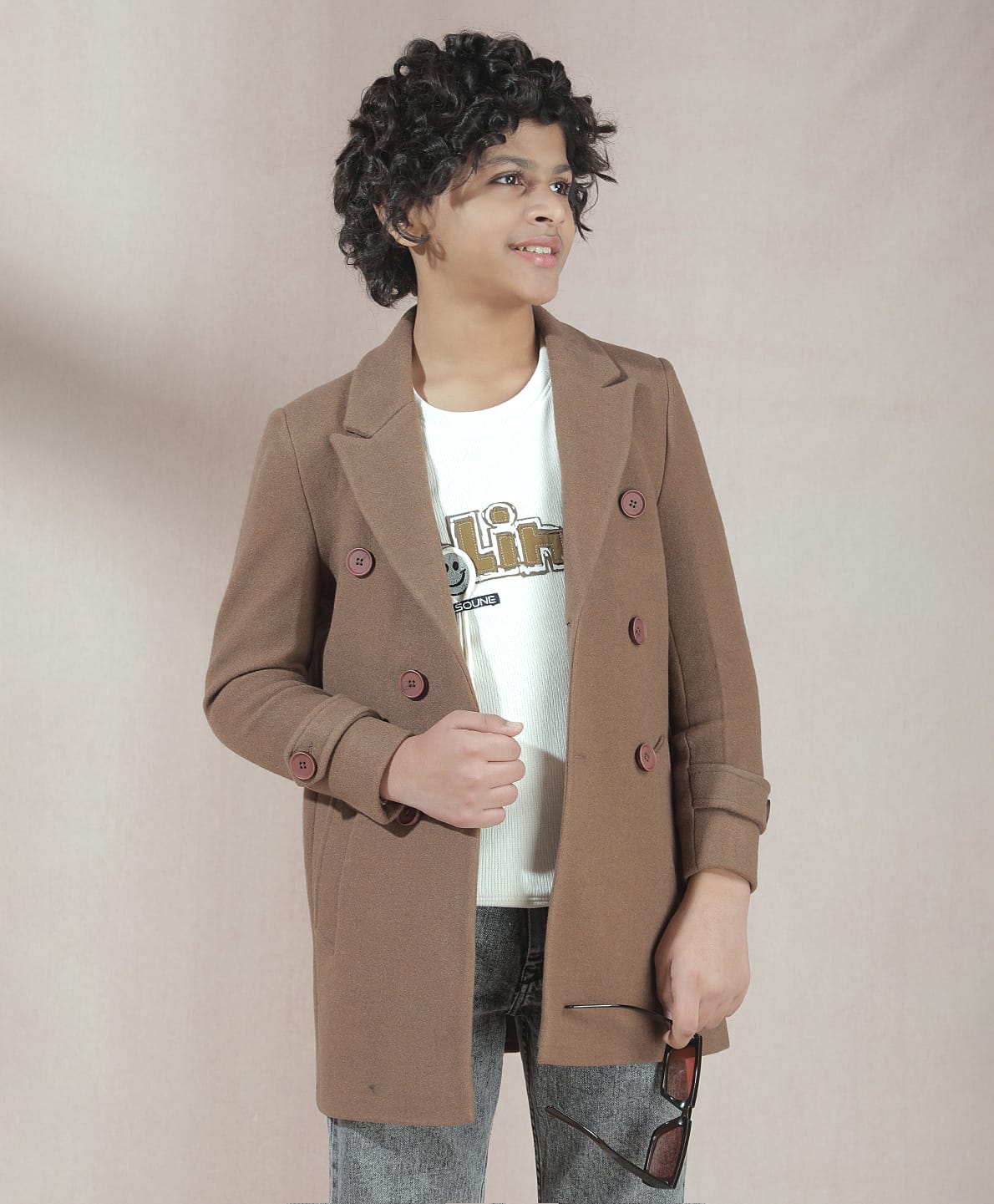 CRIMSOUNE CLUB Woven Full Sleeves Solid Coat - Brown-picture-16