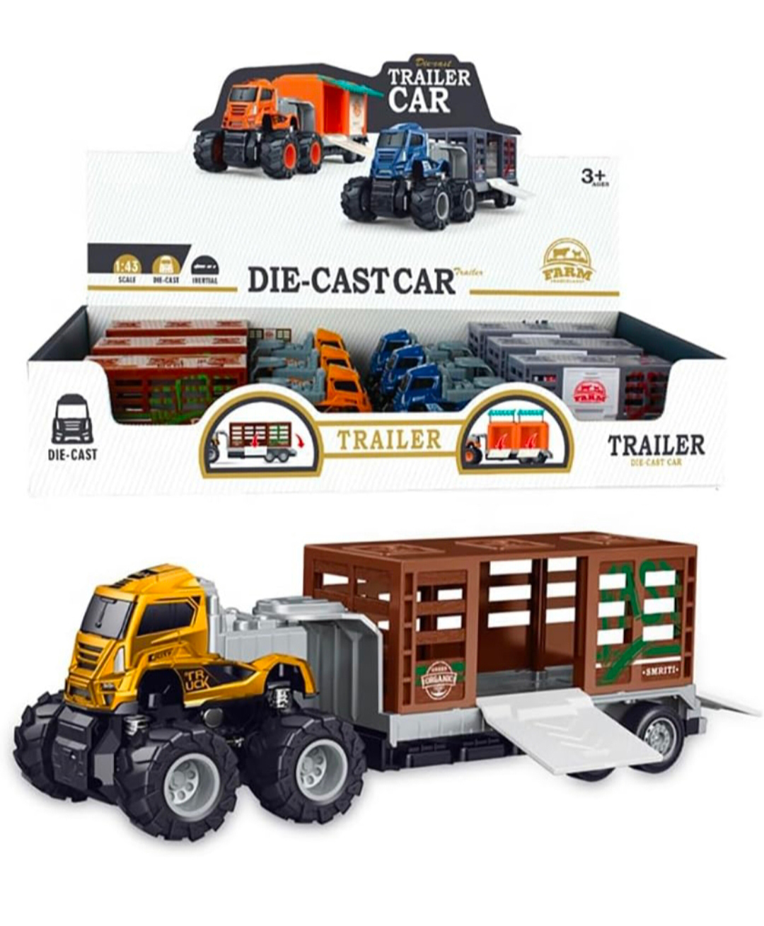 ARCADE TOYS 1:43 Diecast Alloy Truck Toy Animal Transportation Big Truck Toys with Friction Powered Miniature Car Vehicle Toy for Kids Boys and Girls (Colour may vary)-image-36