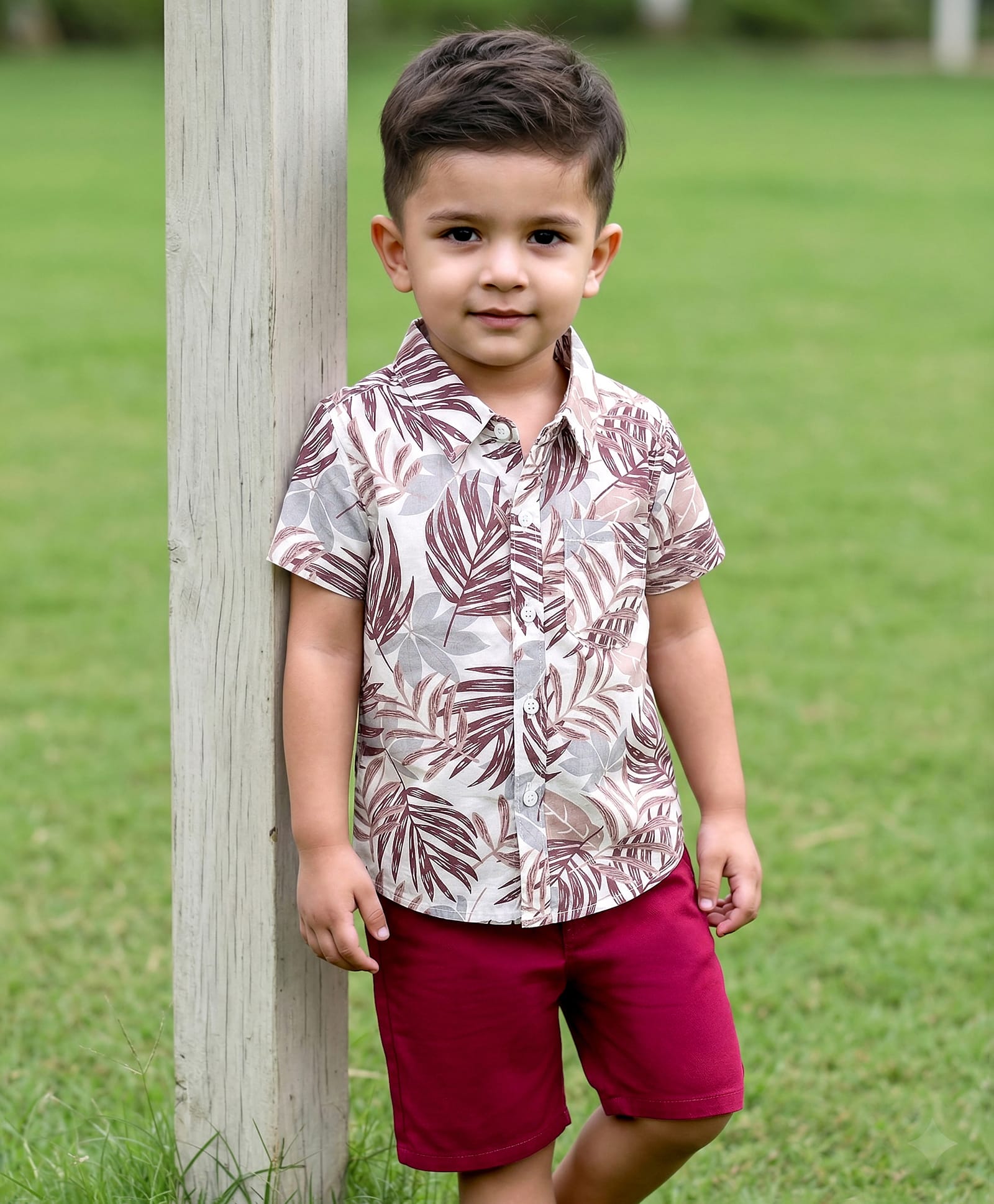 Babyhug Cotton Woven Half Sleeves Shirt & Shorts Set With Floral Print - Multicolor-image-16