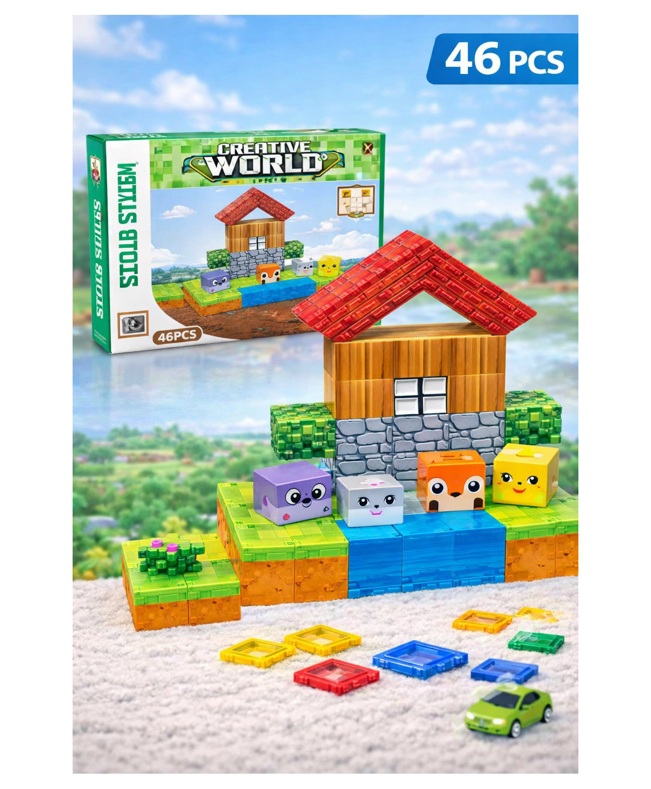 NEGOCIO customers children's educational toys Animal garden puzzle cube building block toy set- PACK OF 1 - COLOR MAY VARY-image-13